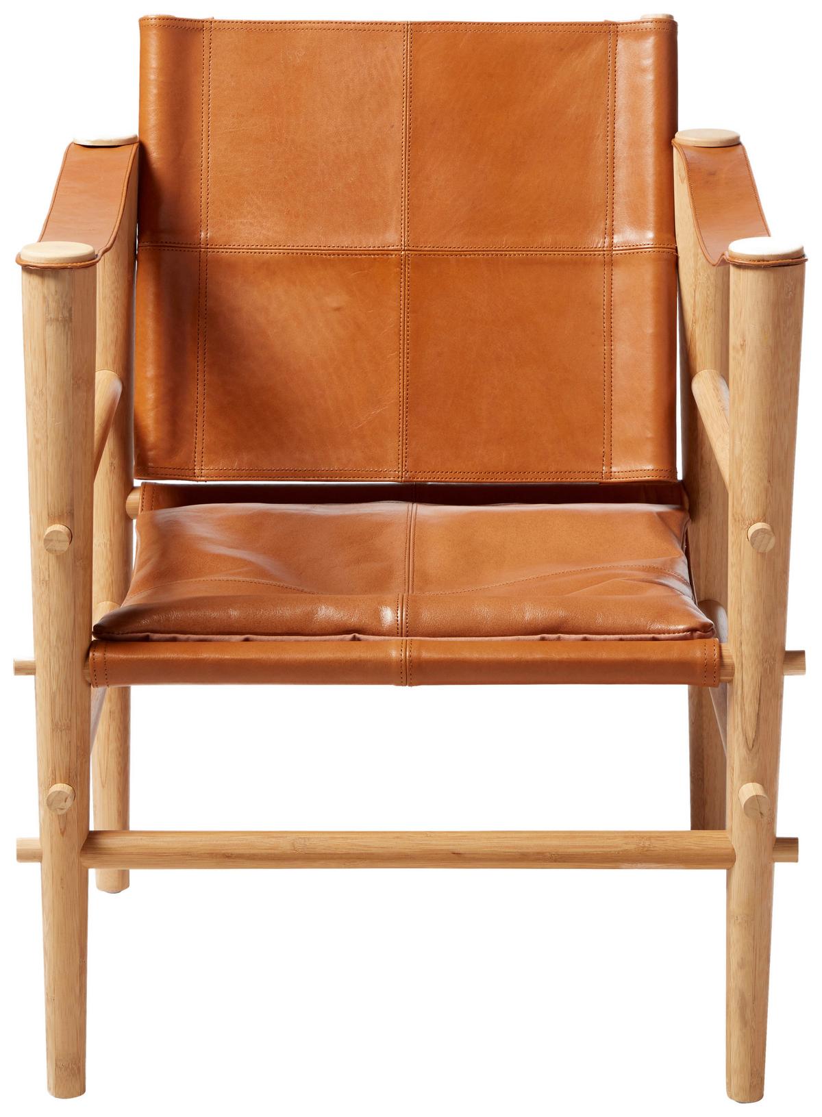 Sessel Noble 3155062 - Naturfarben/Braun, Romantik / Landhaus, Leder/Holz (59/79/61cm) - MID.YOU