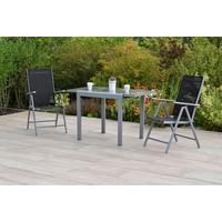 Vrtni Set Amalfi, 3-Delno, Črna - srebrne barve/črna, Moderno, kovina - Gardenson
