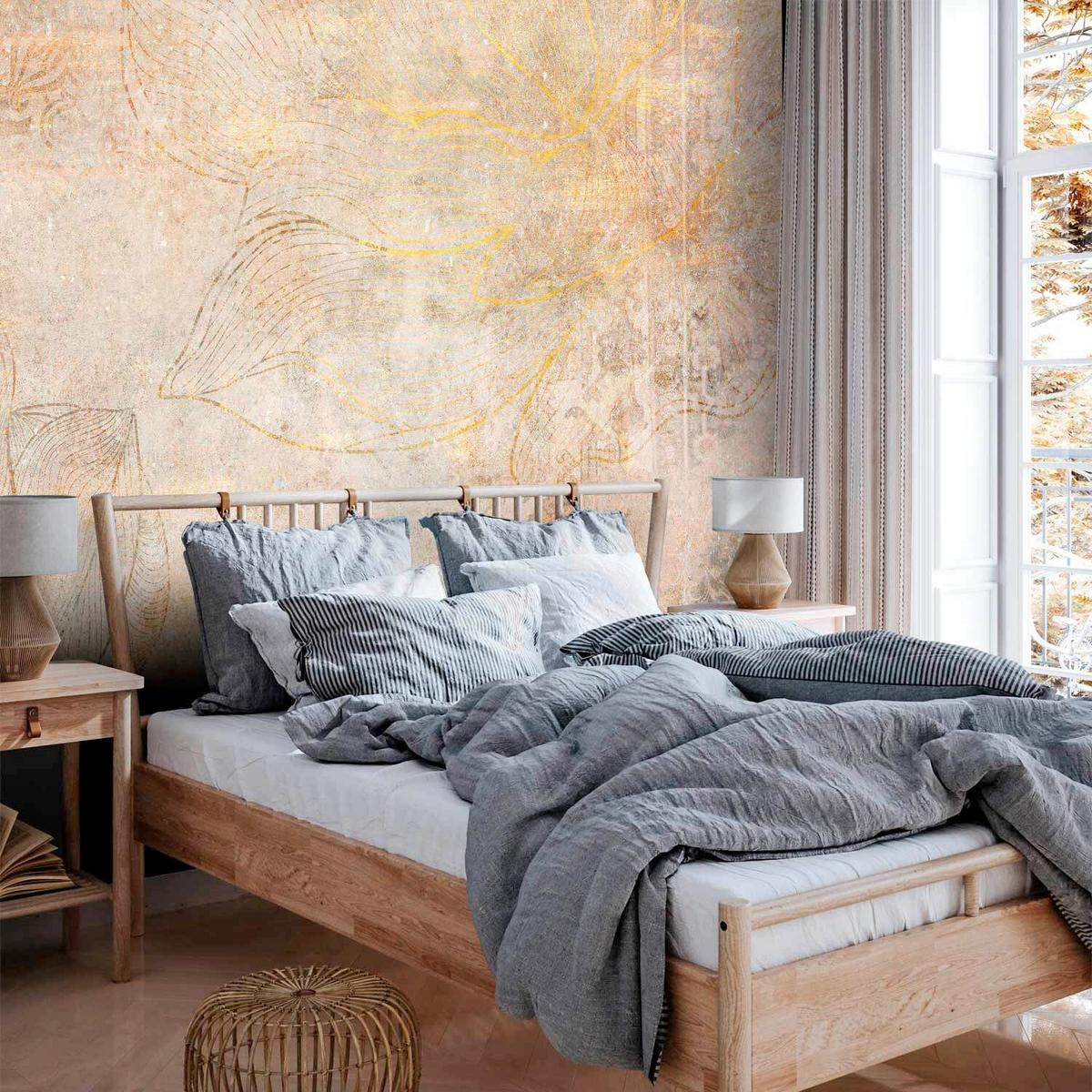 Fototapeta Golden Etude, 400x280cm - krem barve/barve medu, Trendi, tekstil (400/280cm) - artgeist