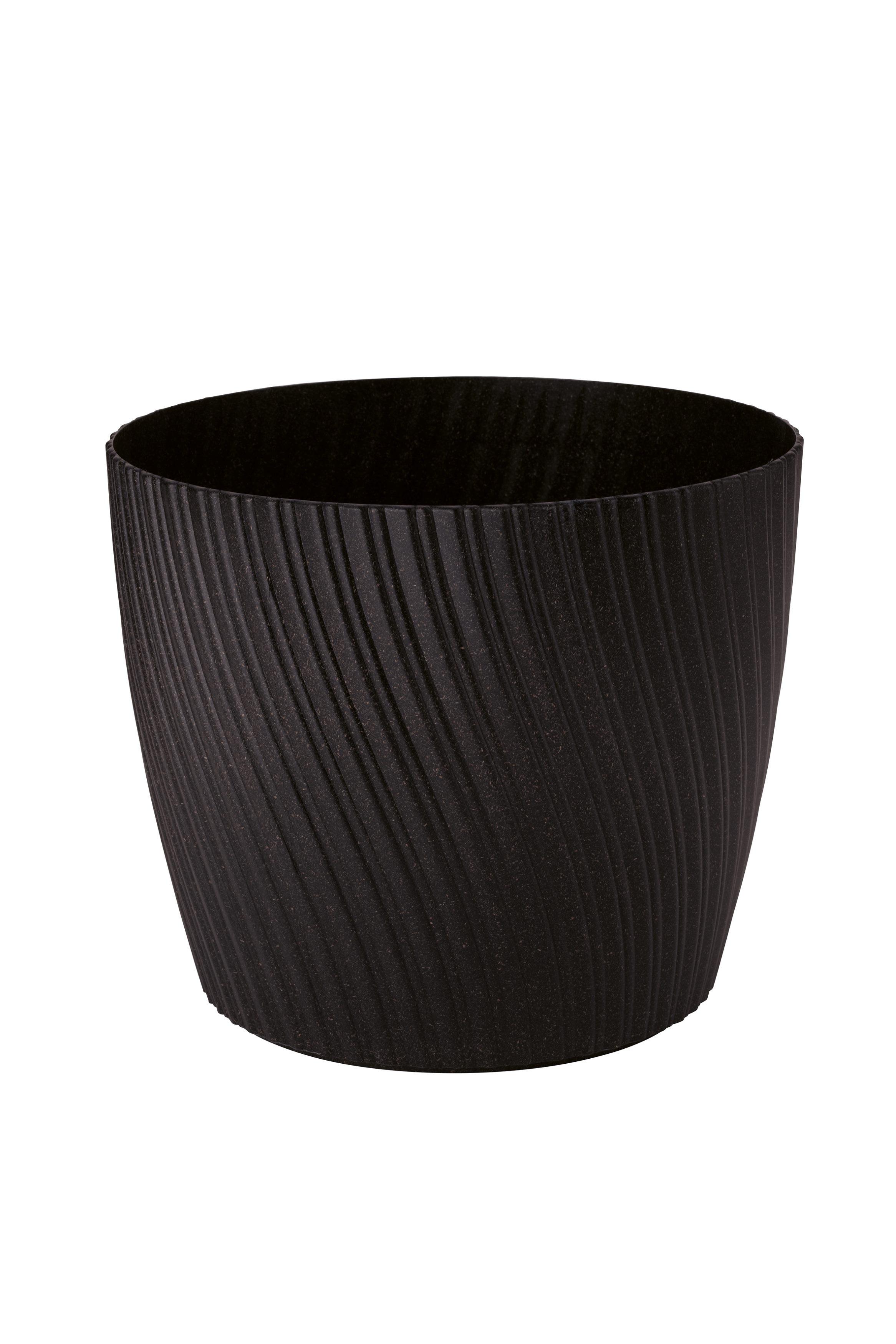 Übertopf Mira ECO Wood 15 Schwarz - Schwarz, KONVENTIONELL, Kunststoff (14,8/12,35cm) - Mömax