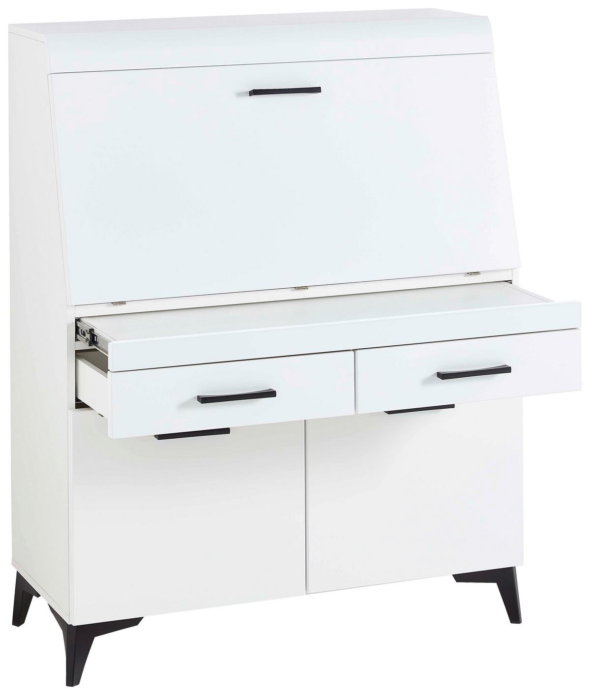 SEKRETARZYK SECRET - czarny/biały, Trend, materiał drewnopochodny/tworzywo sztuczne (98/124/42cm) - Carryhome