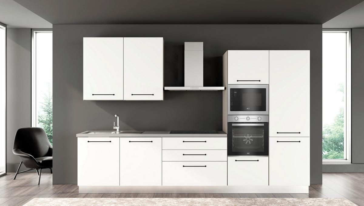 Blok Kuhinja S Aparatima Line 330 - bijela/siva, Konvencionalno, drvo/metal (330/216-240/60cm)