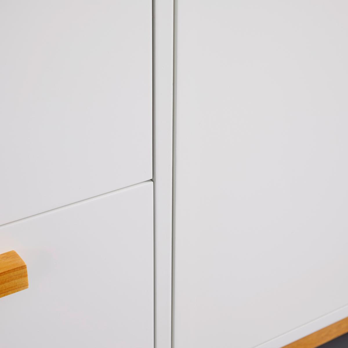 KLEIDERSCHRANK in weiß "Milan" - Weiss/Naturfarben, Modern, Holz (100/180/52cm) - Bessagi Home