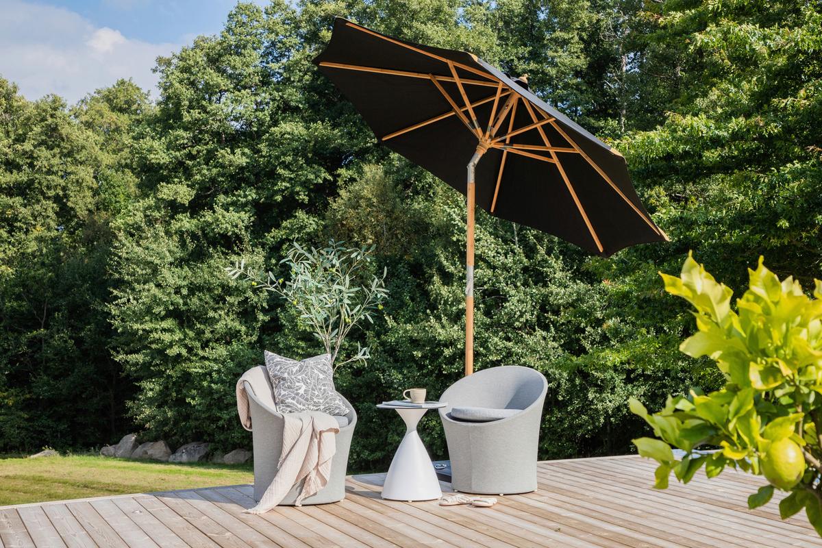 Sonnenschirm Cerox ca. 270x250 cm Schwraz - Schwarz, KONVENTIONELL (270/250cm) - Gardenson