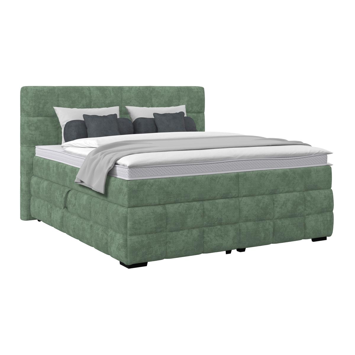 Box Krevet Vega - zelena/boje mente, Trend, tekstil/drvo (200/200cm) - Modern Living