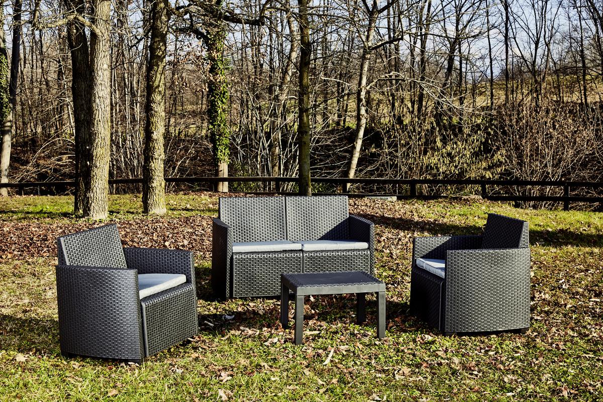 Kerti Garnitúra Arena - antracit, Modern, műanyag (53/53/40cm) - Mömax