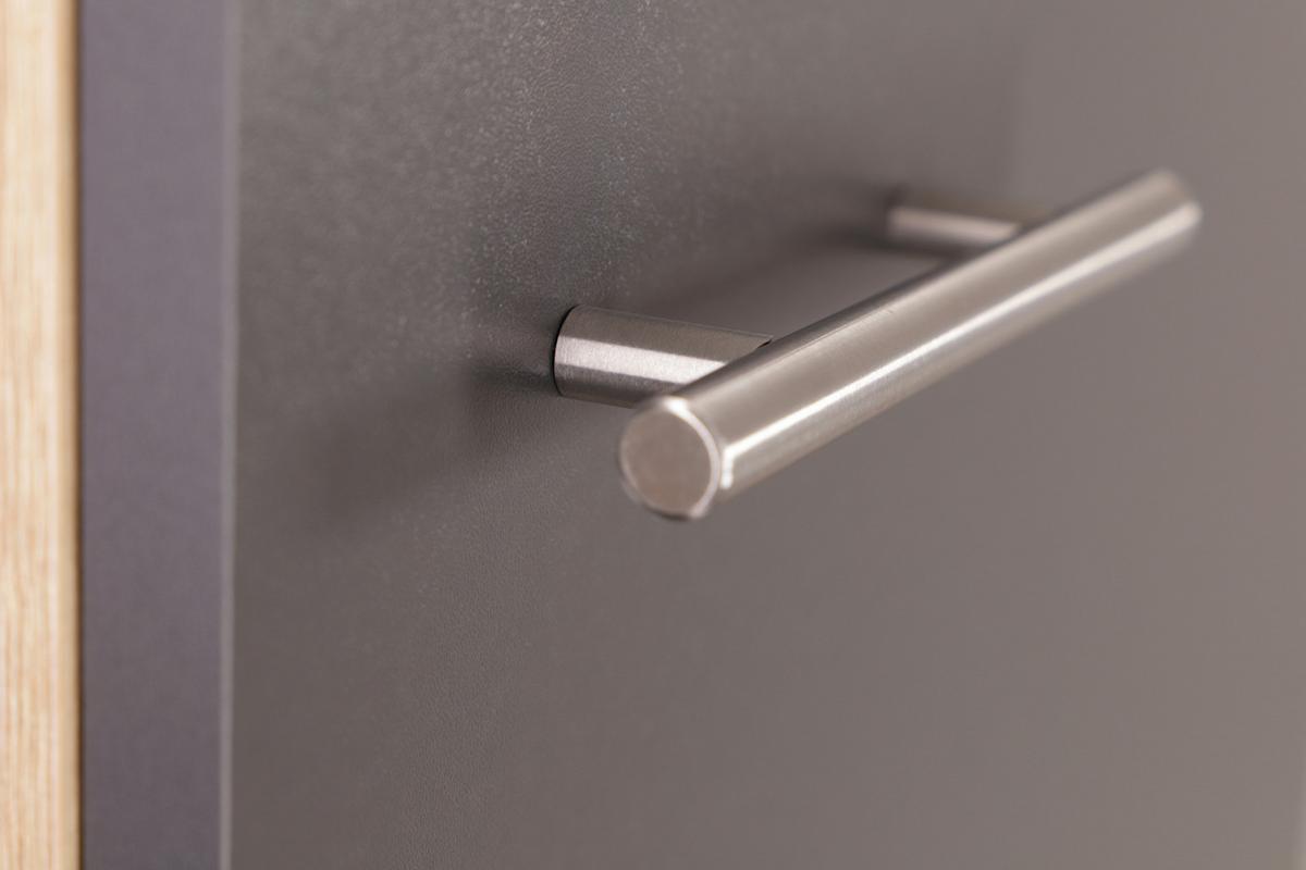 Spodnja Omarica Za Korito Merle, Barva Hrasta, Siva - srebrne barve/siva, Basics, kovina/leseni material (50/84,8/60cm) - Respekta