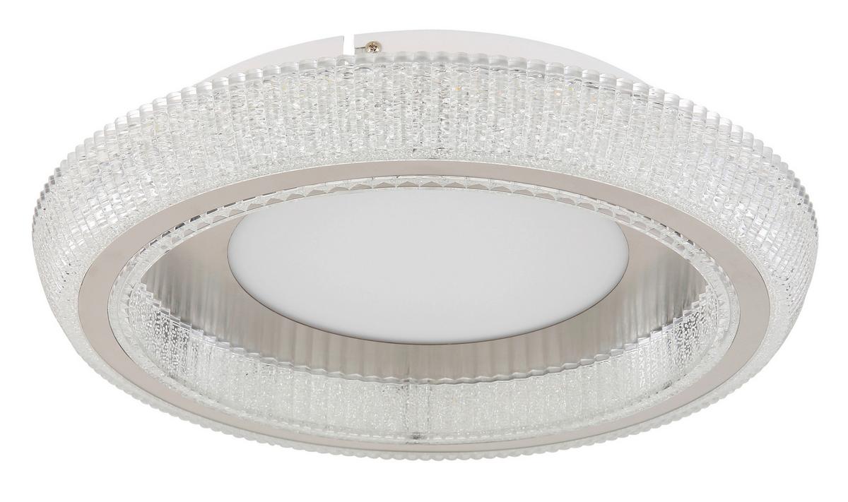 Stropna Led-svetilka Sharper, S Sijalko - barve niklja/bela, Design, kovina/umetna masa (40/8,5cm) - Globo