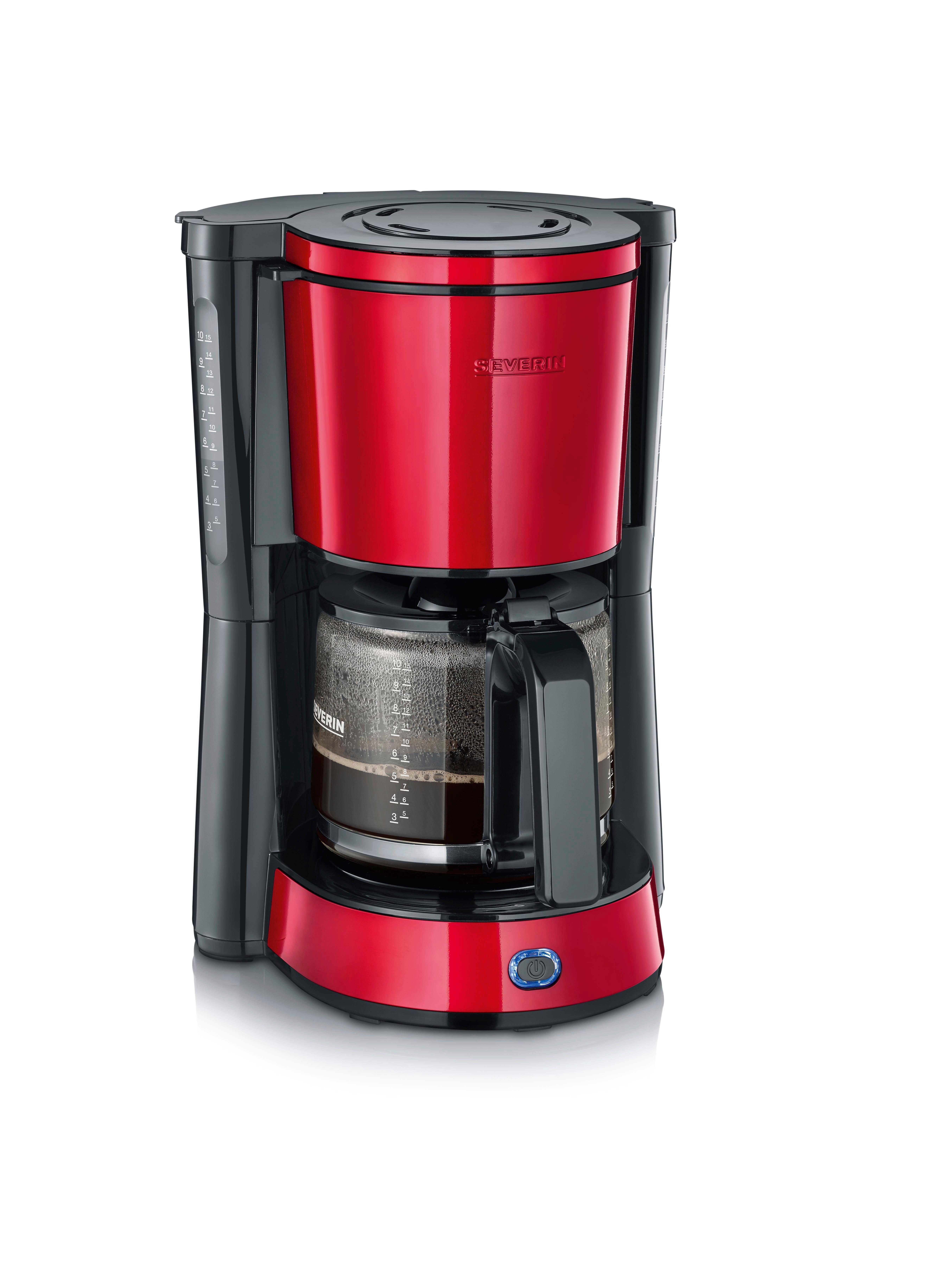 FILTERKAFFEEMASCHINE MARY - Rot/Schwarz, Glas/Kunststoff (29/23/34cm) - Severin