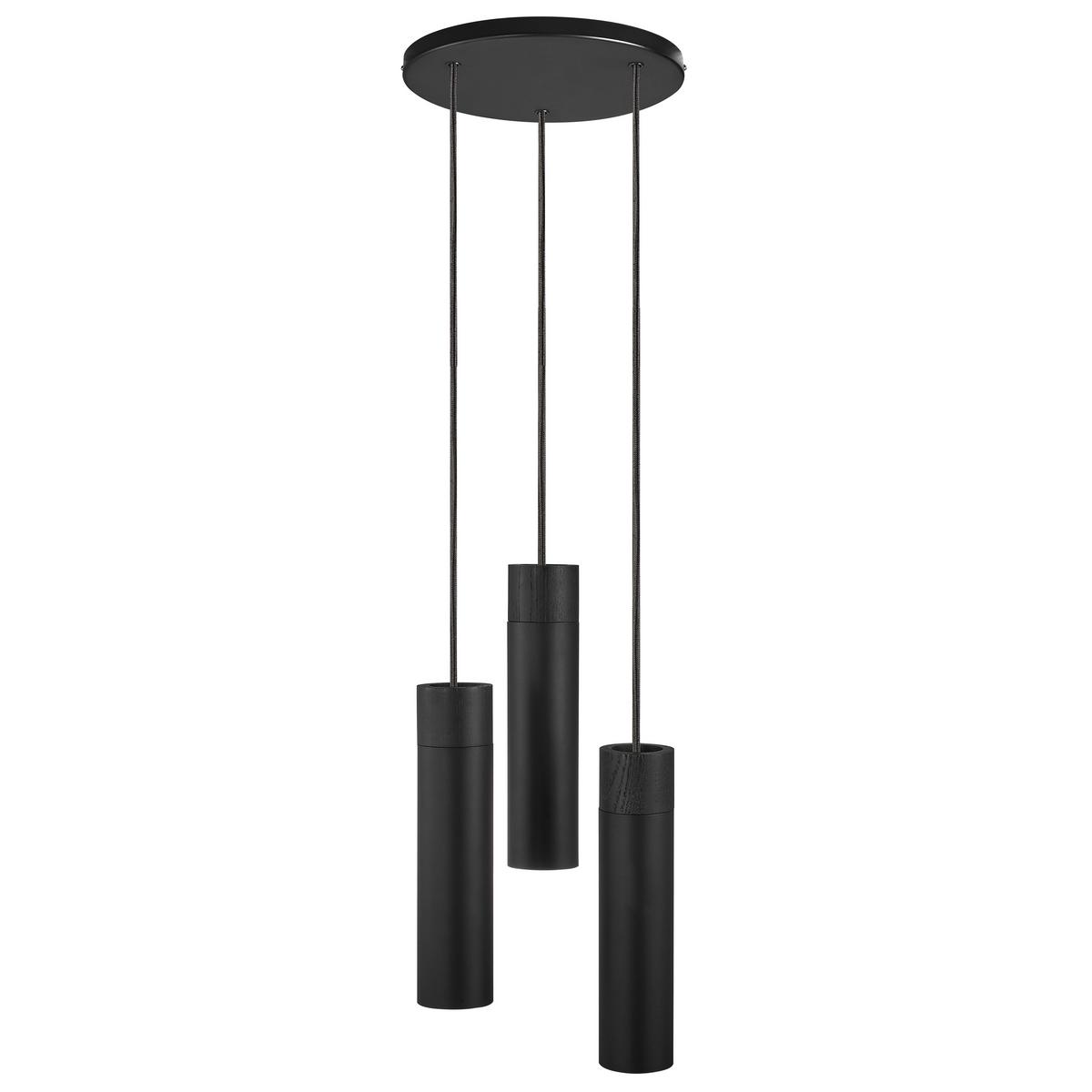 LAMPA WISZĄCA 2010473003 TILO PELA 3 CZARNA - czarny, Design, metal/drewno (22/24,6cm) - Nordlux