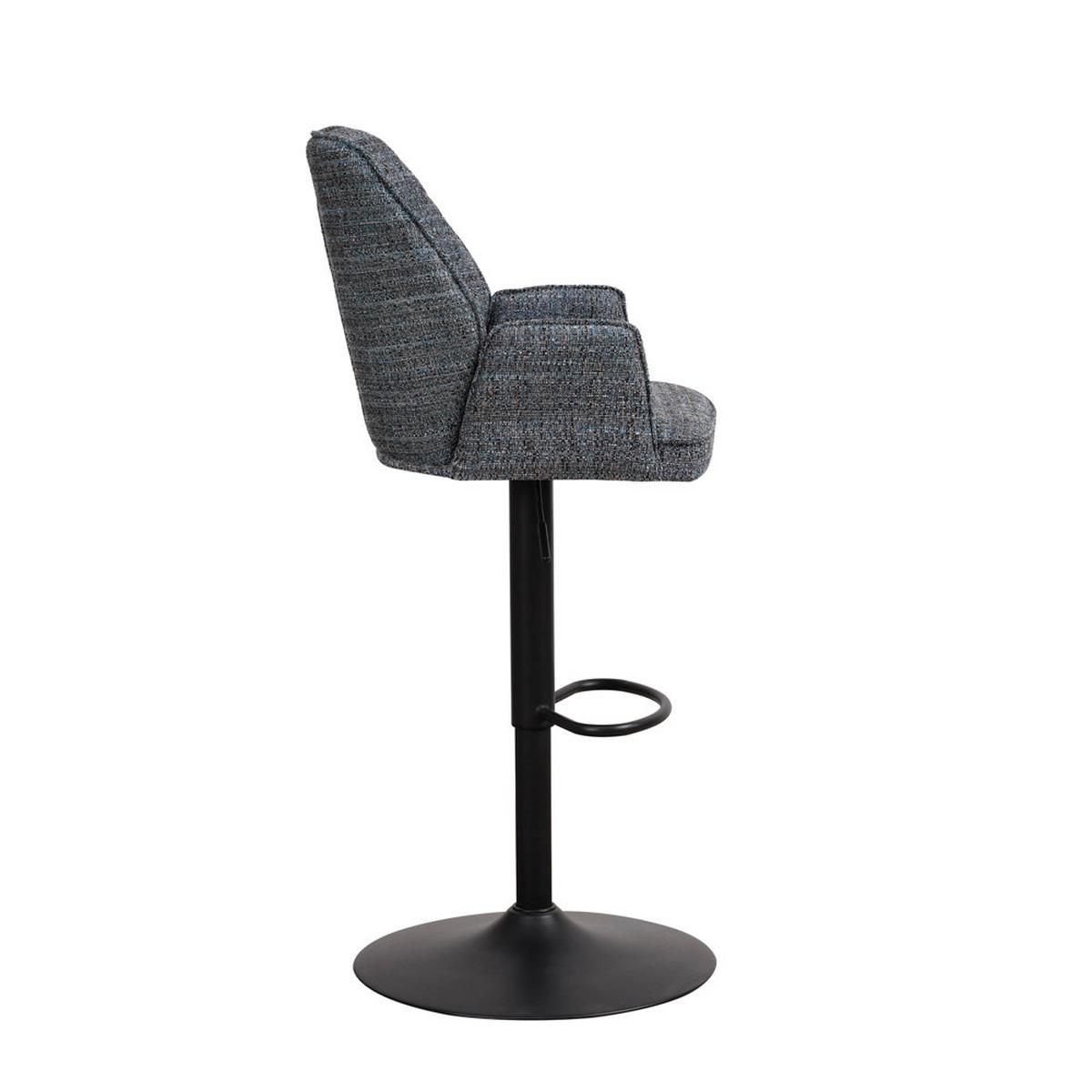 BARHOCKER-SET DONNY - Blau/Schwarz, Design, Textil/Metall (54/100/58cm) - MID.YOU