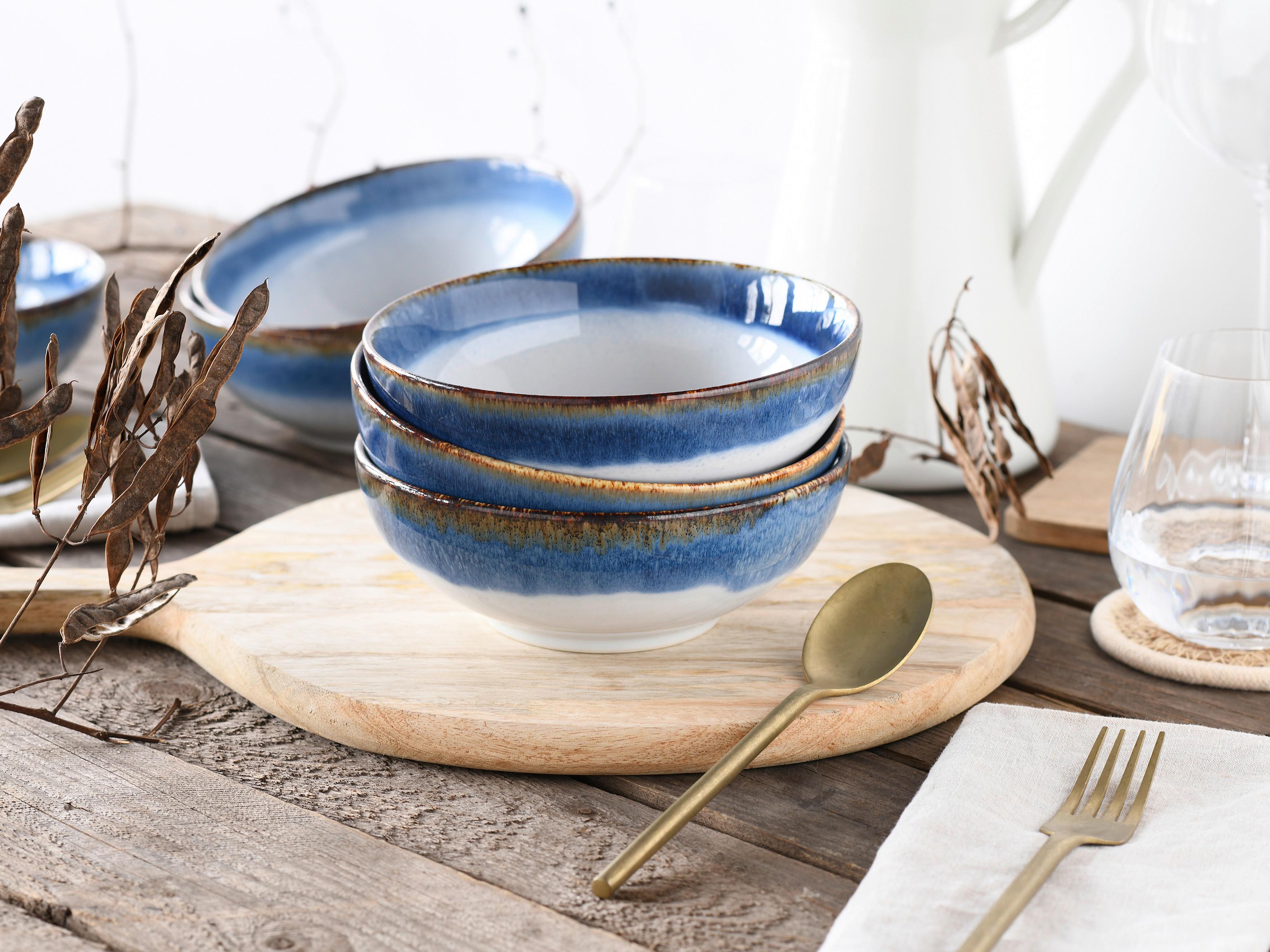 Set Posod Cascade Blue, 6-Delni - modra/bela, Design, keramika (16,5cm) - Creatable