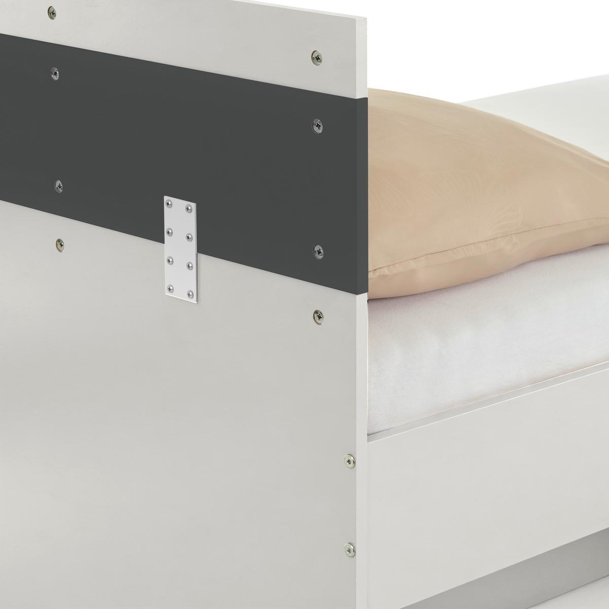 Postelja Basic Two, Kašmir, Antracit, 90x200 - kašmir/antracit, Konvencionalno, leseni material (90/200cm)