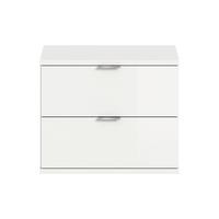 SCHUHBANK PROJEKT X - Weiss Hochglanz/Chromfarben, Design, Holzwerkstoff/Kunststoff (52/42/32cm) - Livetastic