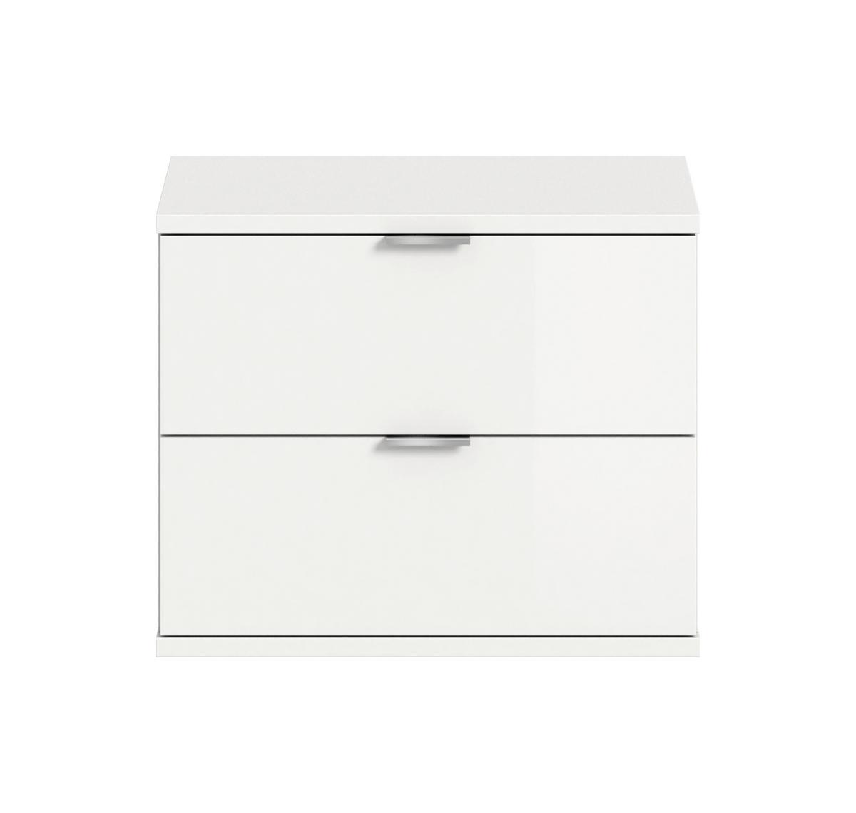 SCHUHBANK PROJEKT X - Weiss Hochglanz/Chromfarben, Design, Holzwerkstoff/Kunststoff (52/42/32cm) - Livetastic