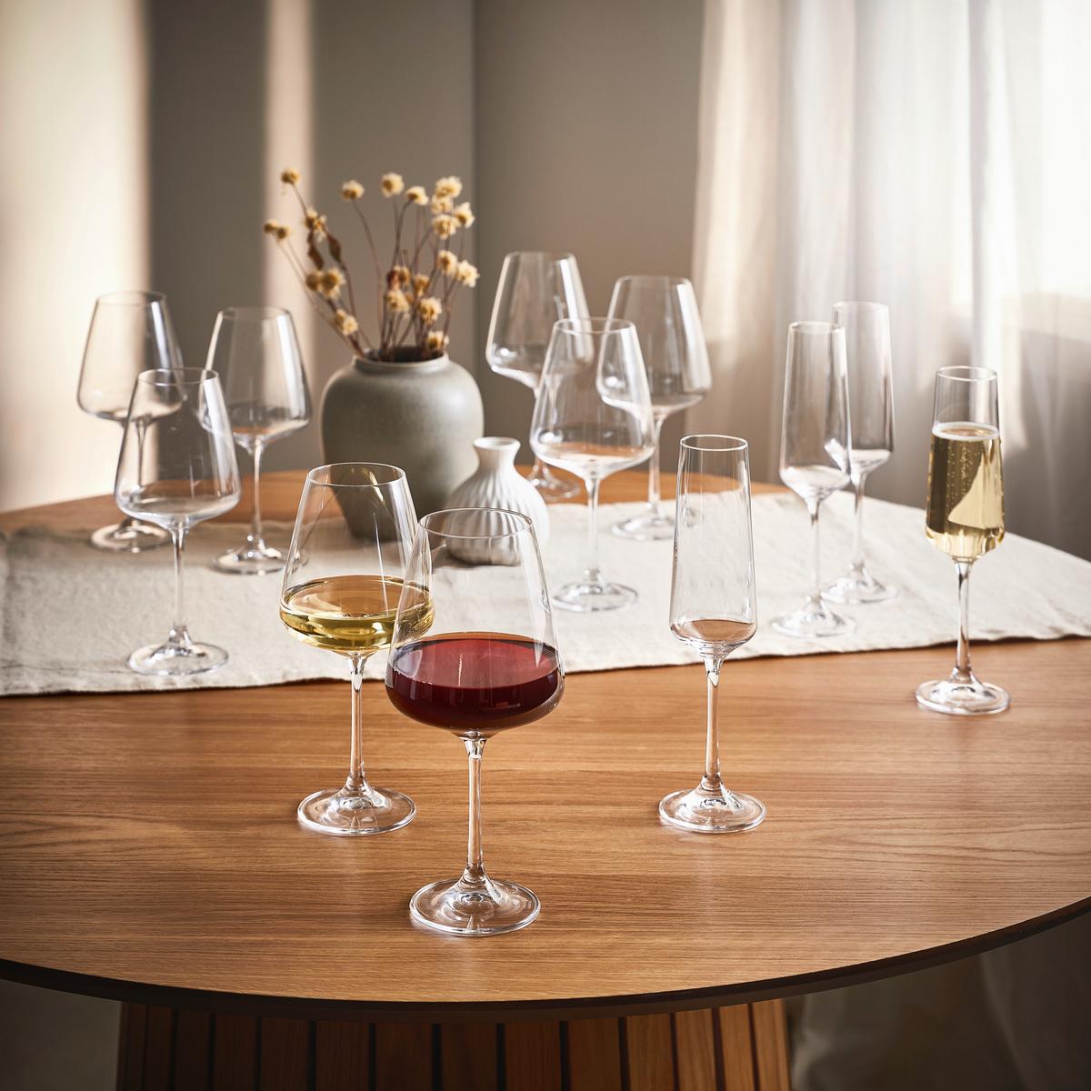 KOMPLET SZKŁA STOŁOWEGO 066313 - przejrzysty, Design, szkło - Leonardo