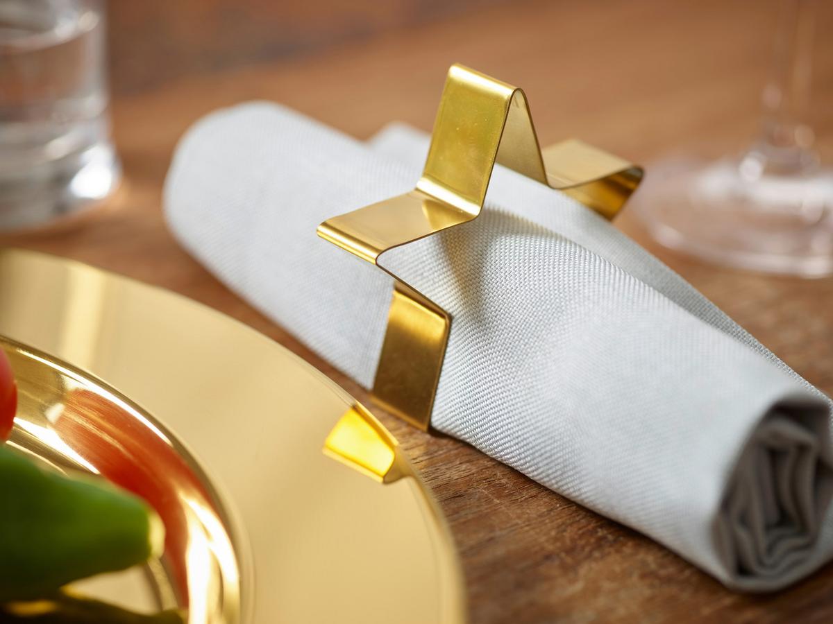 Obroček Za Serviete Star, 4 Kos - zlate barve, Design, kovina (7cm) - Echtwerk