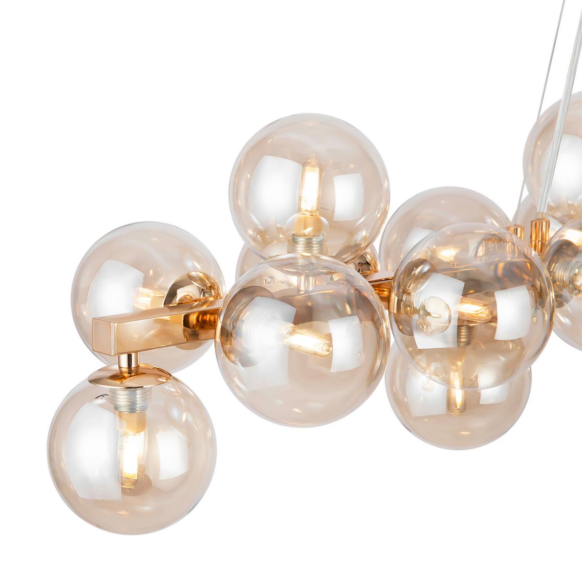 Pendelleuchte Dallas Goldfarben max. 28 Watt - Goldfarben, Trend, Glas/Metall (23,8/22,8/123,5cm) - MAYTONI