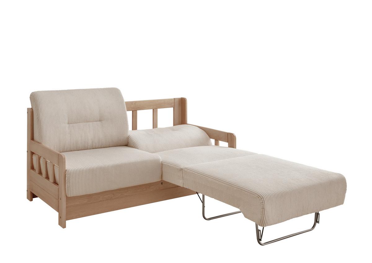 Schlafsofa Camino Holzkorpus Natur/Beige - Beige/Naturfarben, MODERN, Holz/Textil (154/88/90cm) - Livetastic