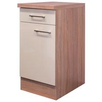 Kuhinjska Spodnja Omarica Nepal, Kašmir, Barva Hrasta - barve nerjavečega jekla/kašmir, Moderno, kovina/leseni material (40/86/60cm) - FlexWell