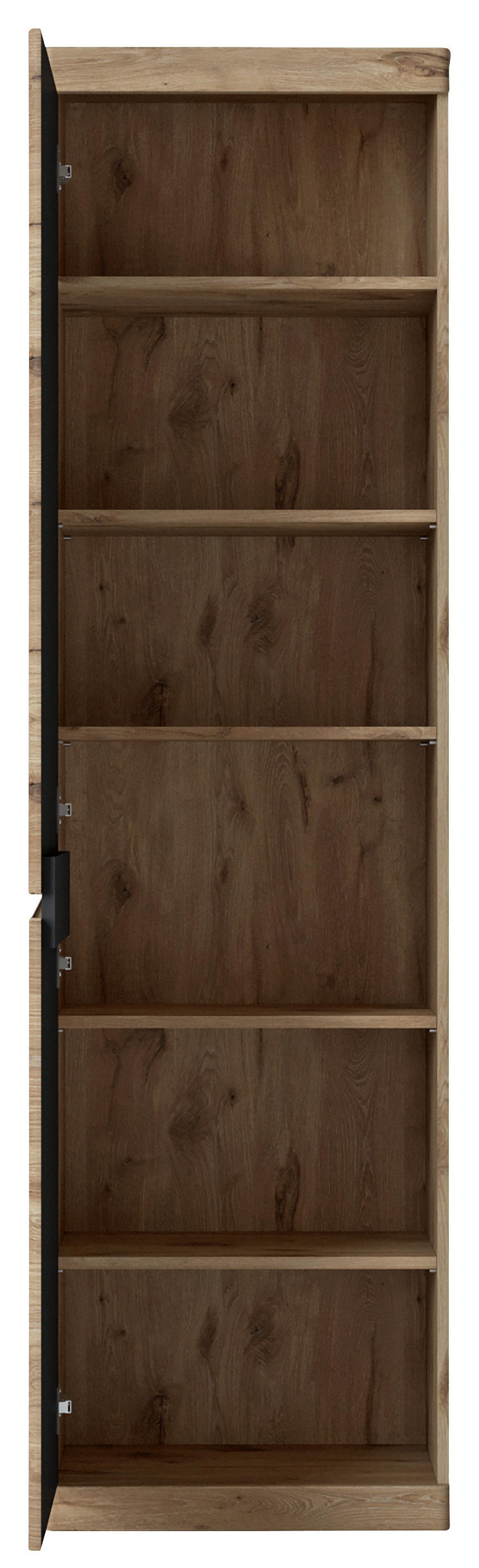 Dulap pentru hol TWIST - culoare lemn stejar/antracit, Modern, material pe bază de lemn (54/196,5/39,9cm) - Modern Living