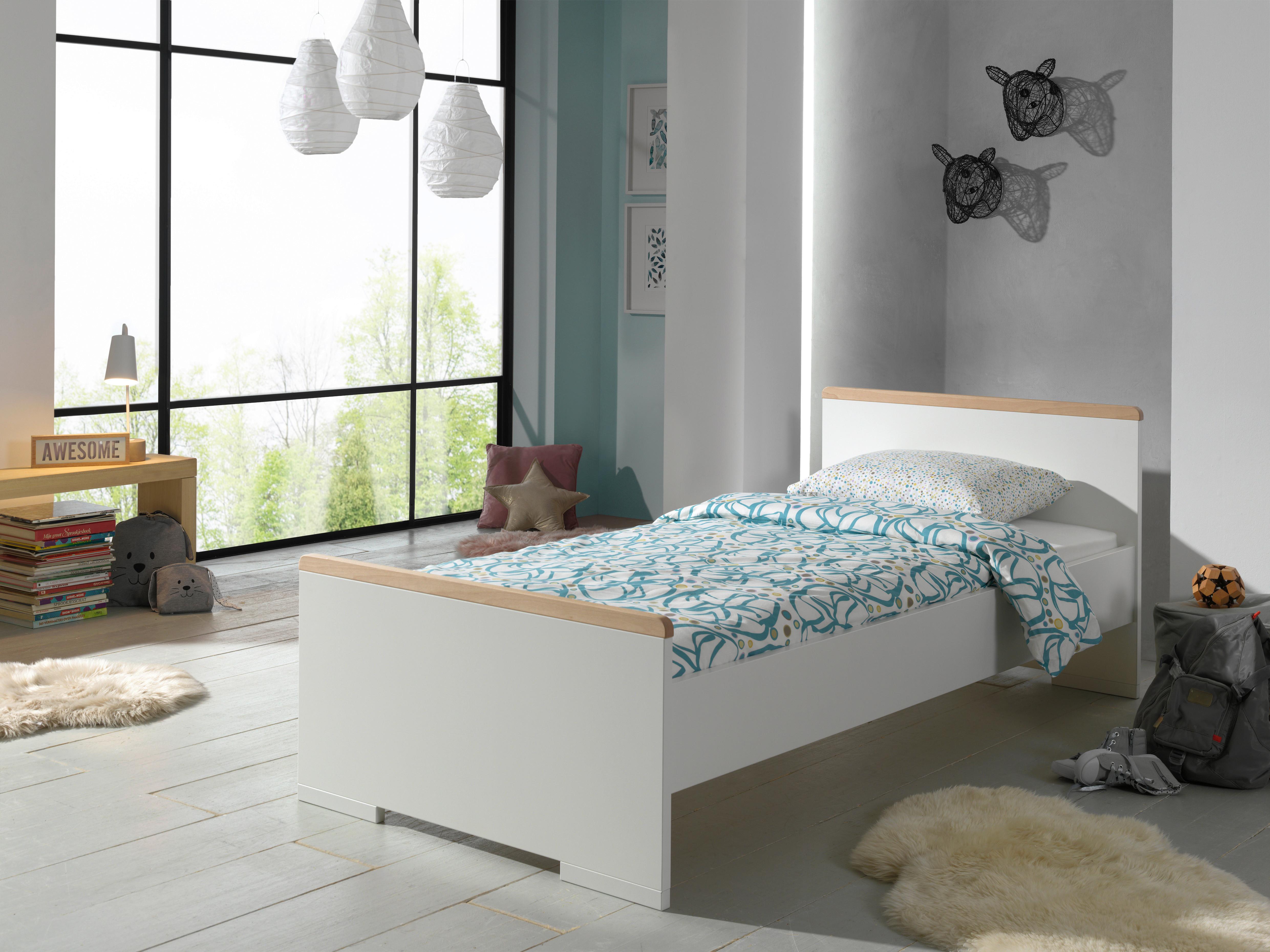 BETT London 90x200 cm Weiß - Weiß, MODERN, Holzwerkstoff (90/200cm) - MID.YOU