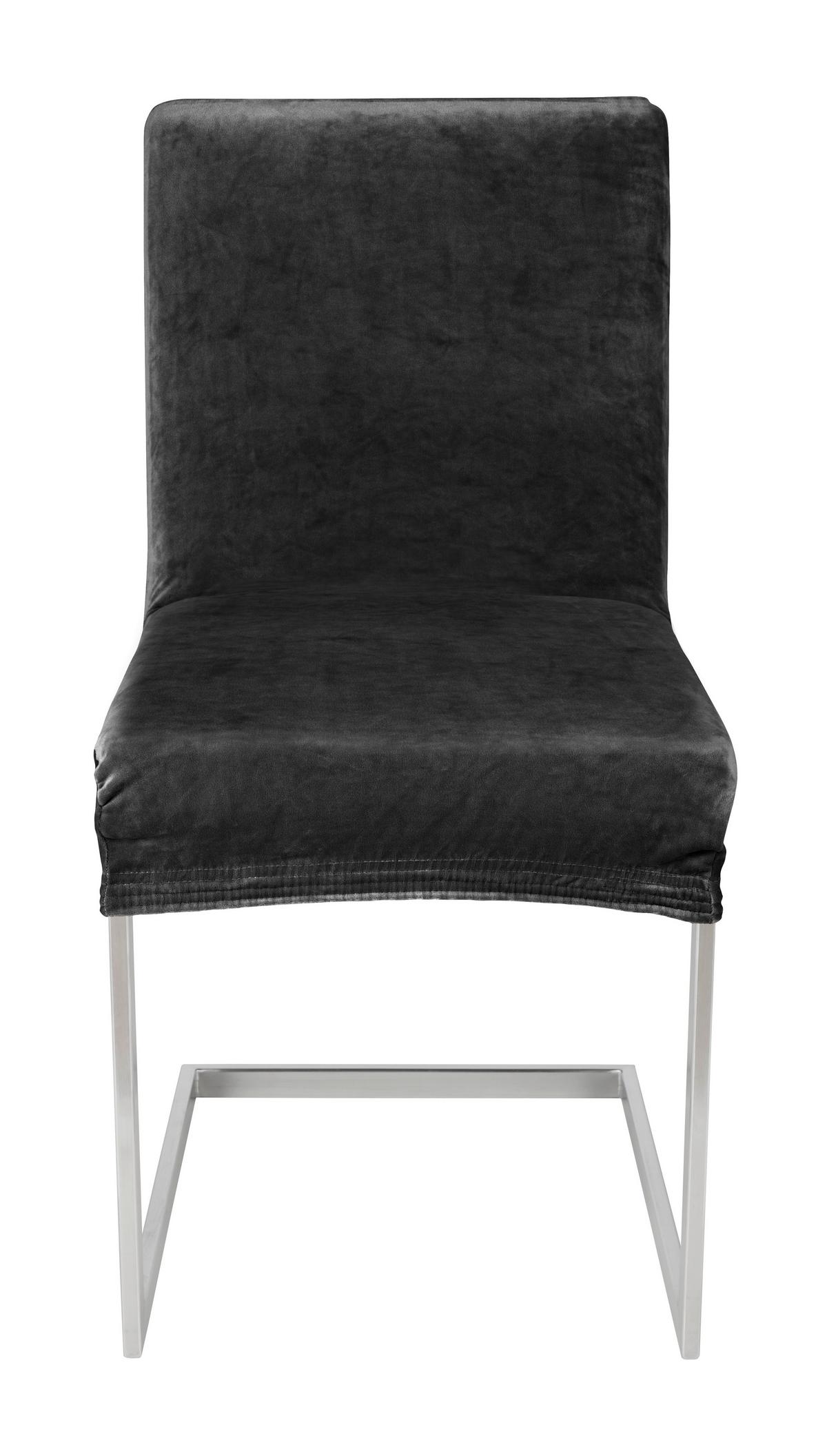 Stuhlhusse Steve Schwarz - Schwarz, KONVENTIONELL, Textil (68/48/48cm) - Modern Living