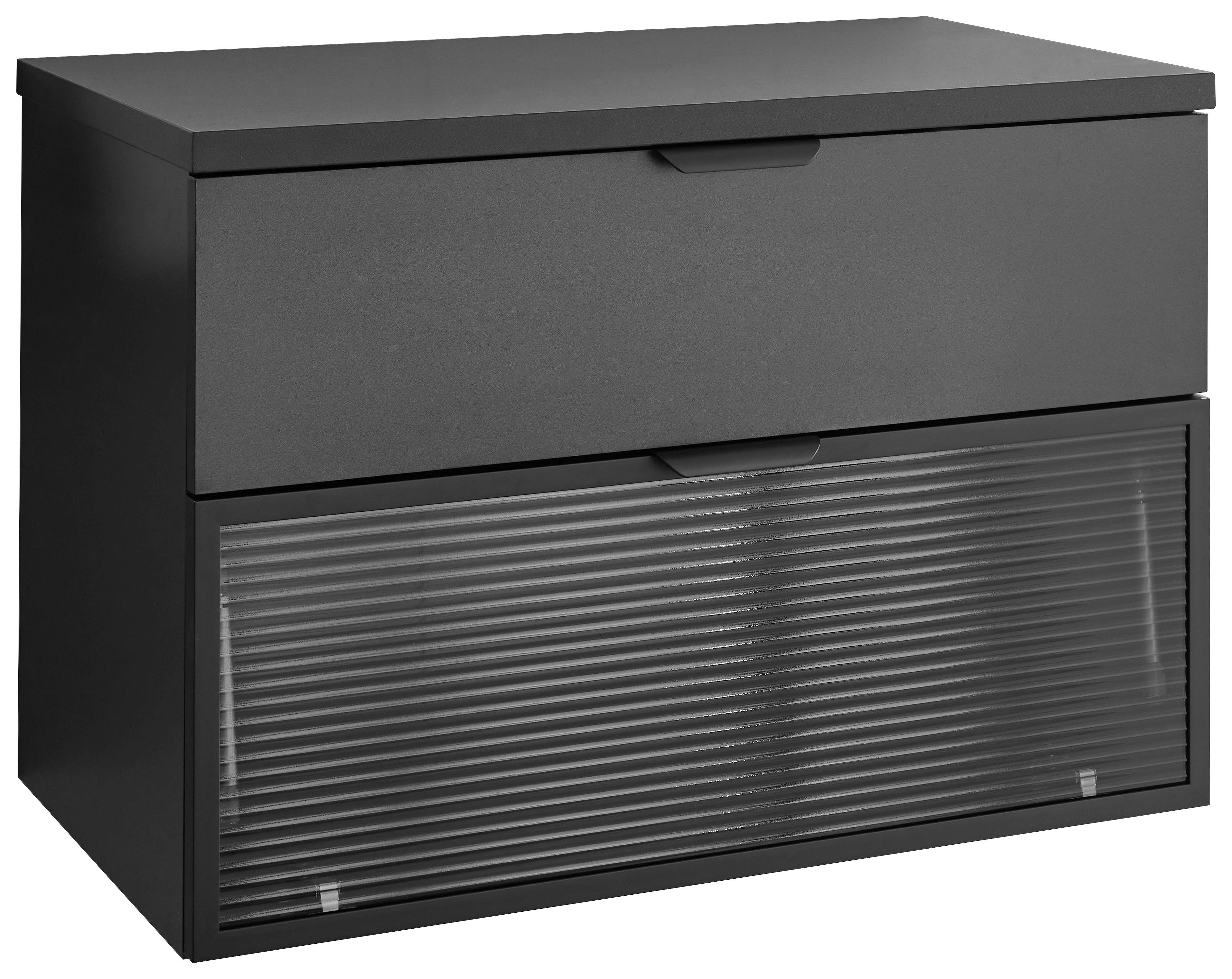 Mosdó Alatti Szekrény Diosa - fekete, Konventionell, faalapú anyag/üveg (80/55/46cm) - home24