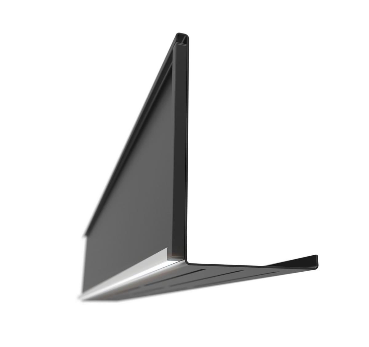 Regalelement schwarz matt, REGBEL -LED- 105+120 - Schwarz, Basics, Metall (225/12/20cm) - Visiona