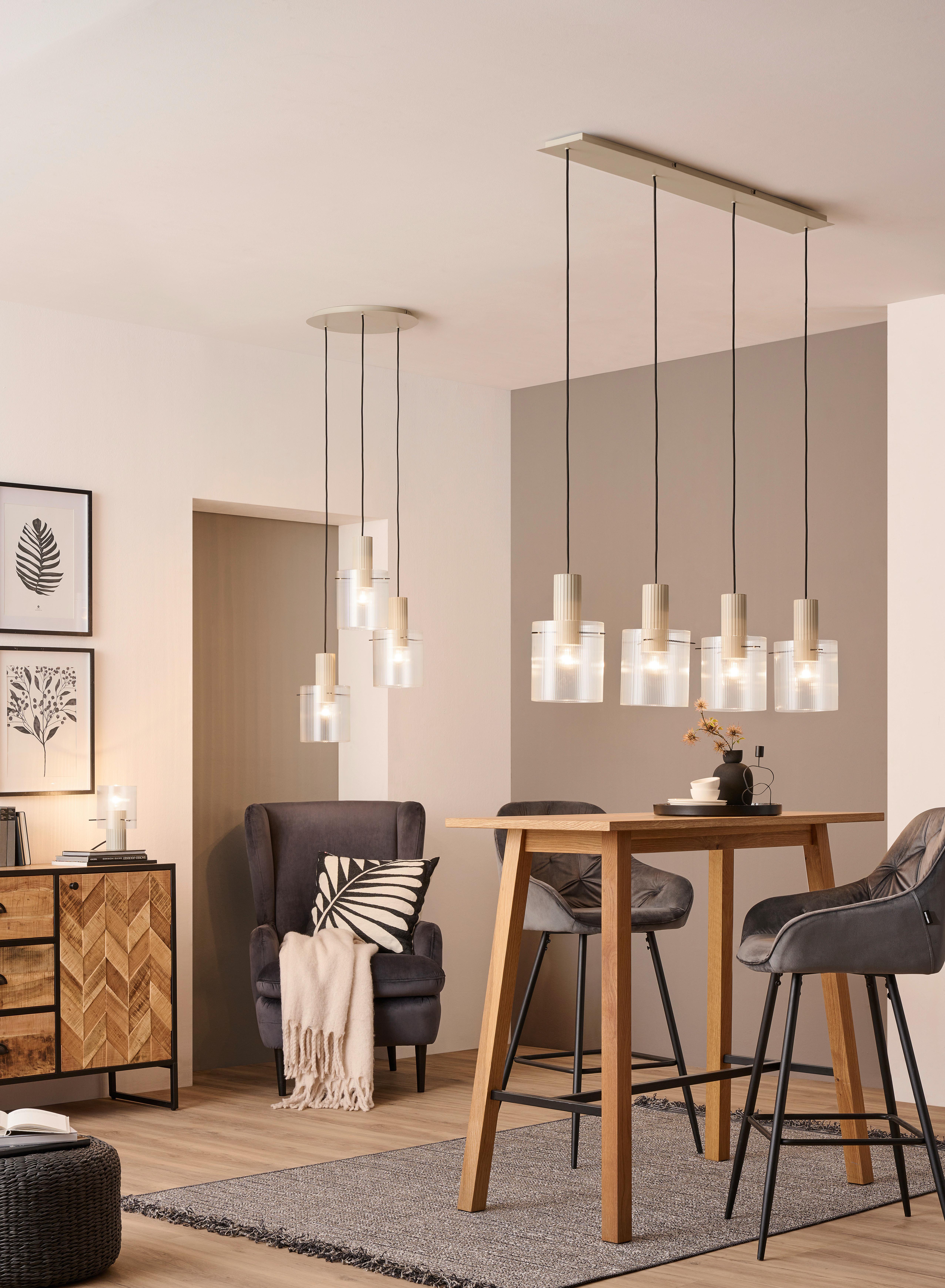 LAMPA WISZĄCA 70138A09 GÖTEBORG - beżowy/przezroczysty, Konventionell, metal/szkło (123/18/150cm) - Dieter Knoll
