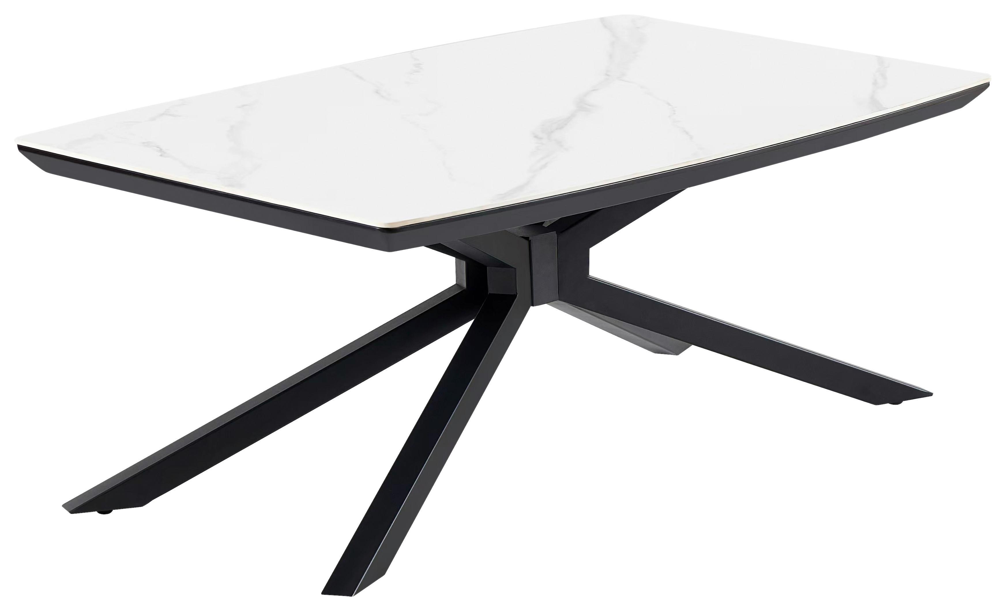 Klubska Miza Shadow White, Keramika - črna/bela, Moderno, kovina/keramika (110/45/70cm)