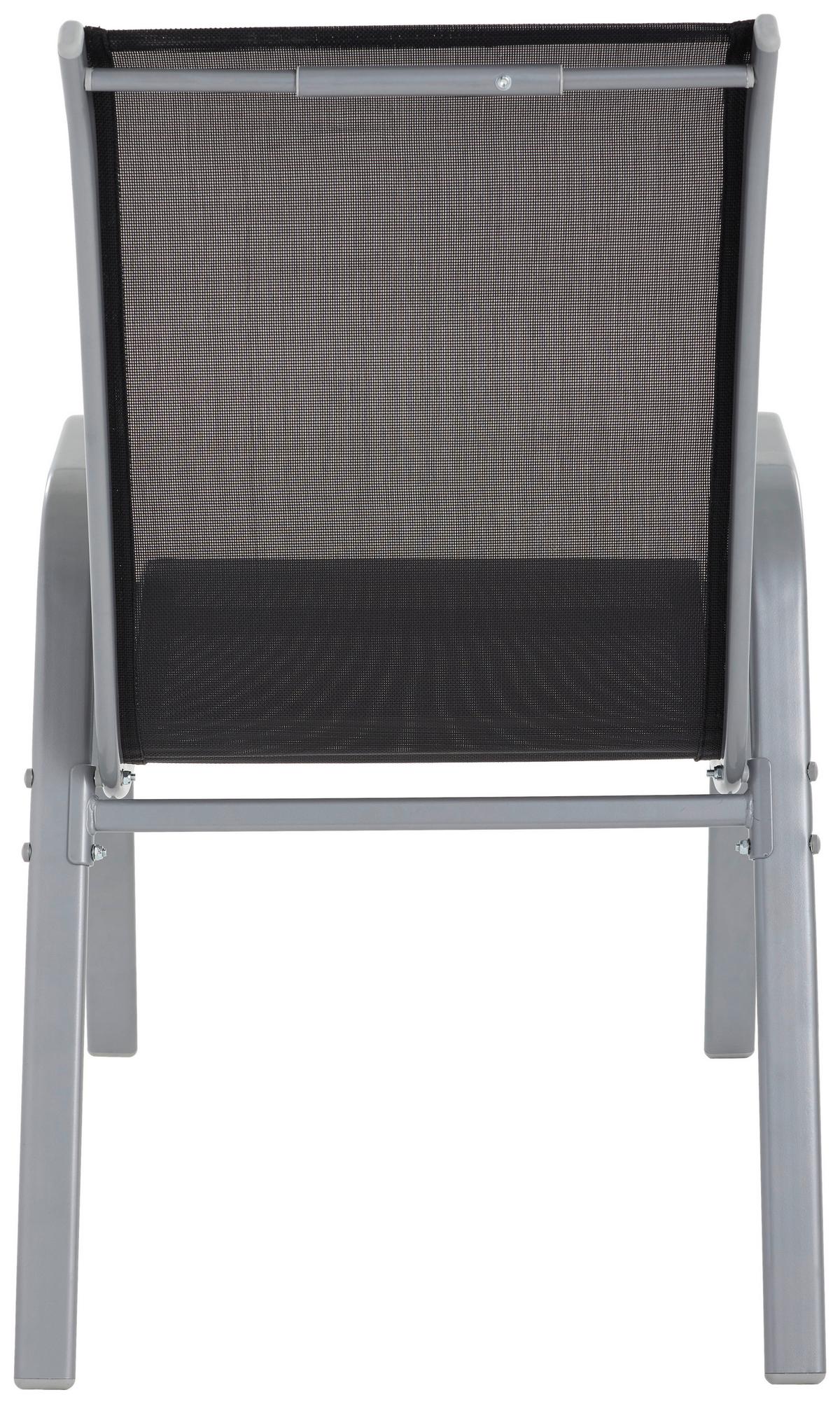 ZESTAW FOTELI OGRODOWYCH CASTIGLIONE - kolor srebrny/czarny, Modern, metal/tkanina (54/94/73cm) - Ambia Garden