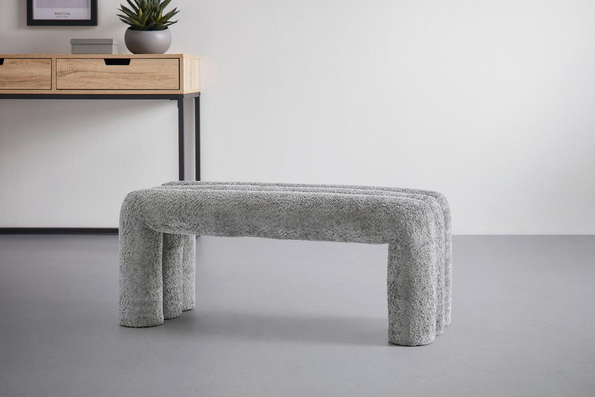 Sitzbank Nala Grau - Grau, MODERN, Holzwerkstoff/Textil (100/43/42cm) - Premium Living