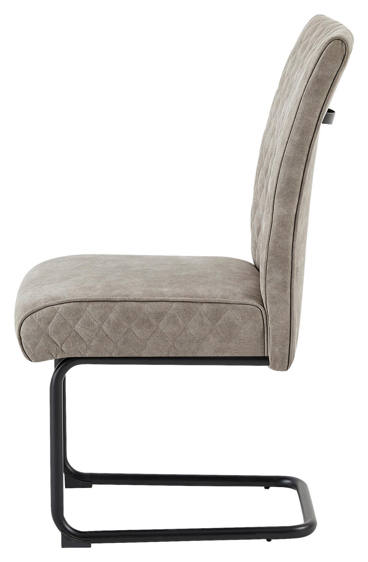 Schwingstuhl-Set Maria-XXL 2er-Set Taupe - Taupe/Schwarz, MODERN, Textil/Metall (45/95/60cm) - MID.YOU