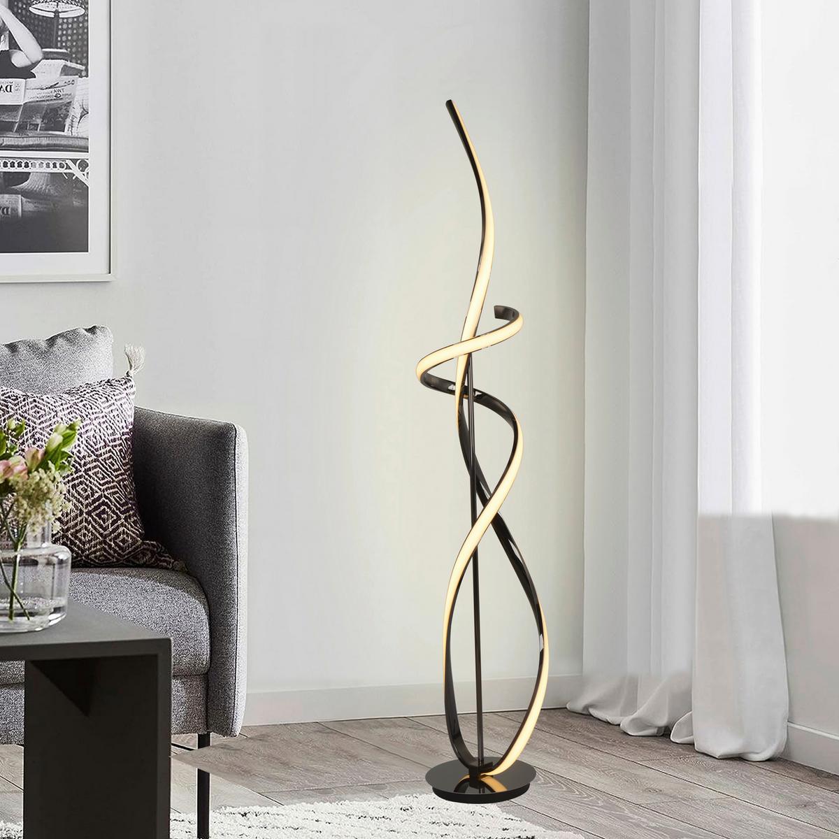 LAMPA STOJĄCA LED 3064-105 BANDOL - czarny chrom, Design, tworzywo sztuczne/metal (25/25/143cm)