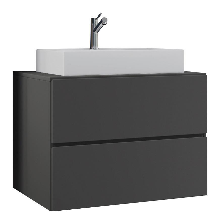 Kombiniran Umivalnik Lendas, Siva - antracit, Moderno, leseni material/keramika (80cm) - MID.YOU