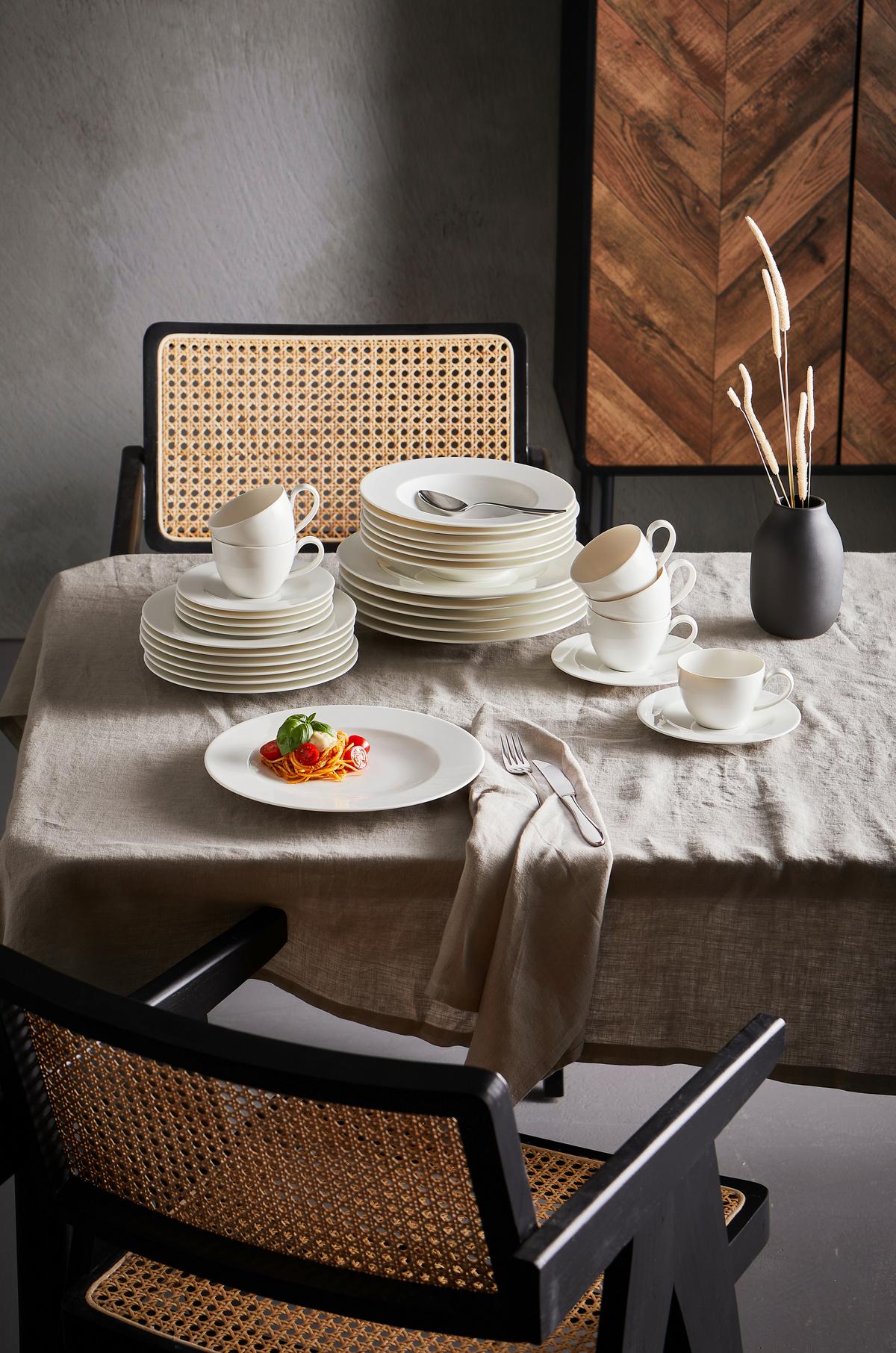 SERWIS OBIADOWO-ŚNIADANIOWY KAPRUN - biały, Basics, ceramika - Seltmann Weiden