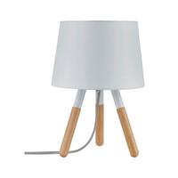 Tischleuchte Berit in Braun/Weiß max. 20 Watt - Braun/Weiß, Design, Holz/Textil (22,0/31,5cm) - Paulmann