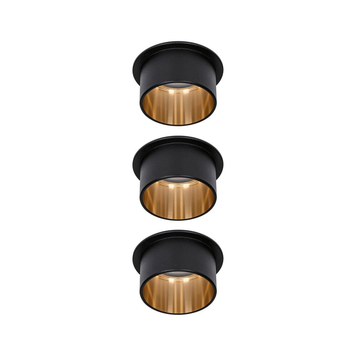 Deckenleuchte Coin Gil in Schwarz/Goldfarben max. 6 W - Goldfarben/Schwarz, Basics, Metall (6,8cm) - Paulmann