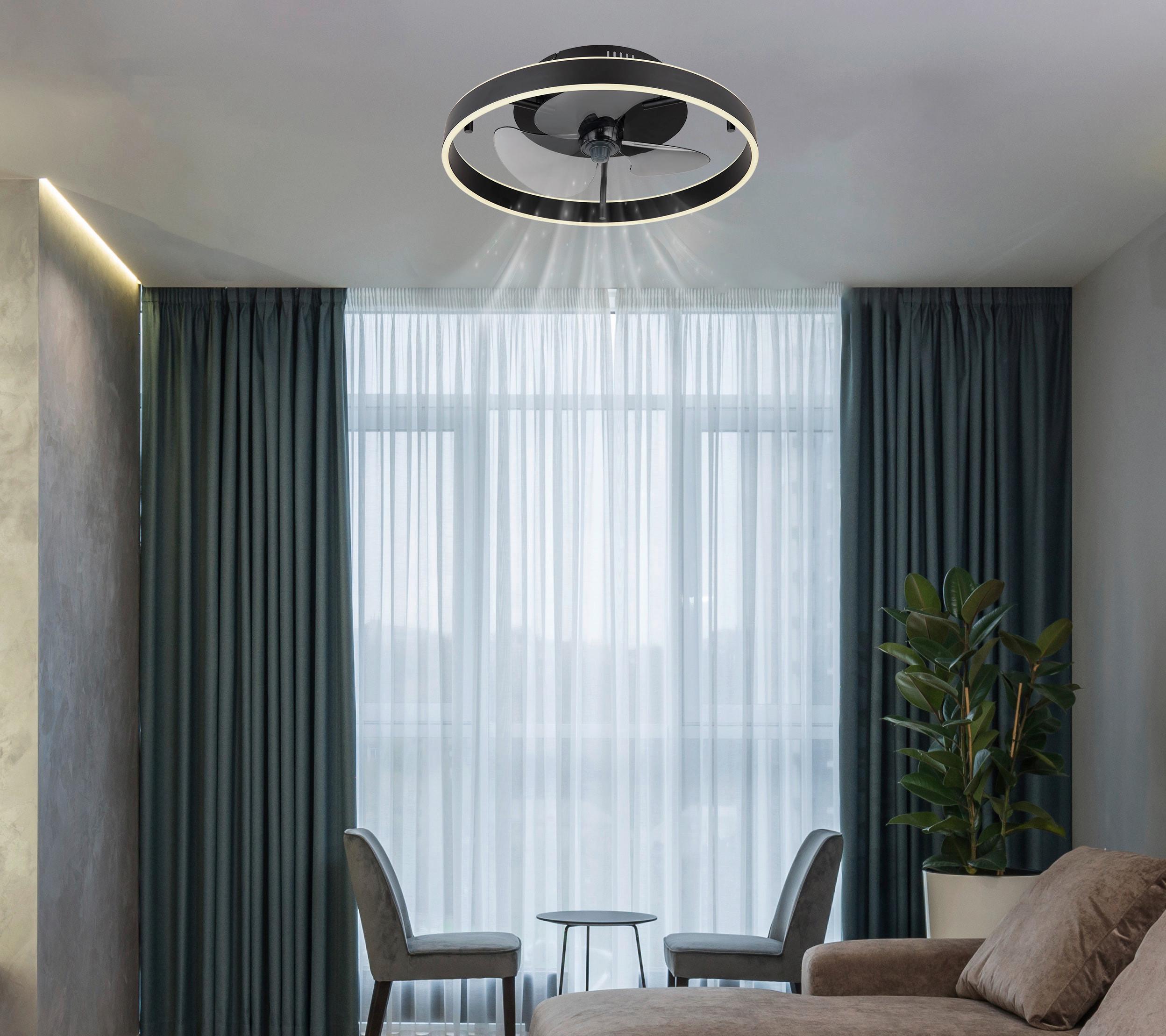 DECKENVENTILATOR 03634 CONWAY - Weiss/Schwarz, Konventionell, Kunststoff/Metall (50/14,5cm) - Globo