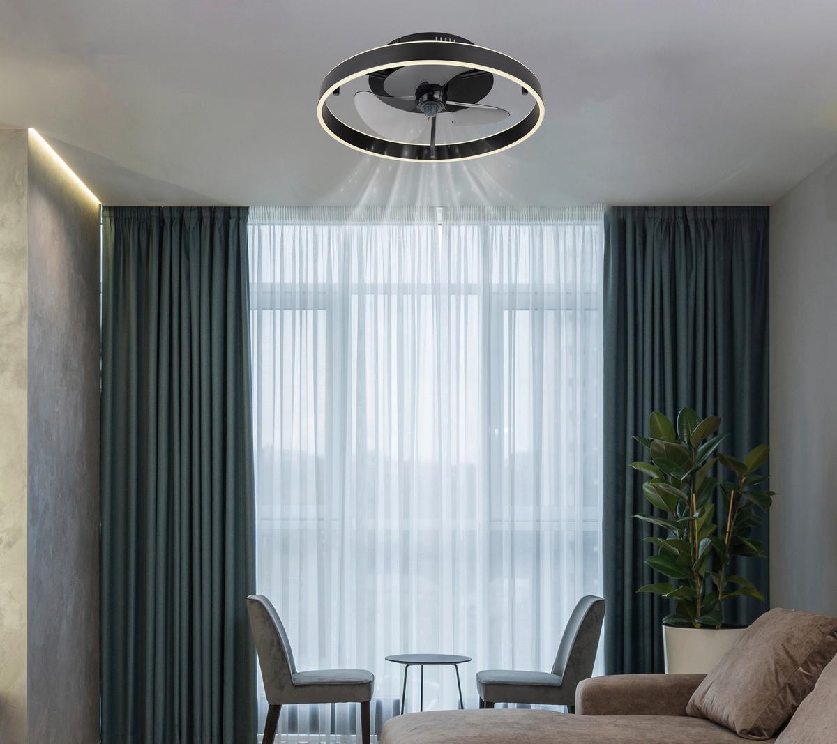 DECKENVENTILATOR 03634 CONWAY - Weiss/Schwarz, Konventionell, Kunststoff/Metall (50/14,5cm) - Globo