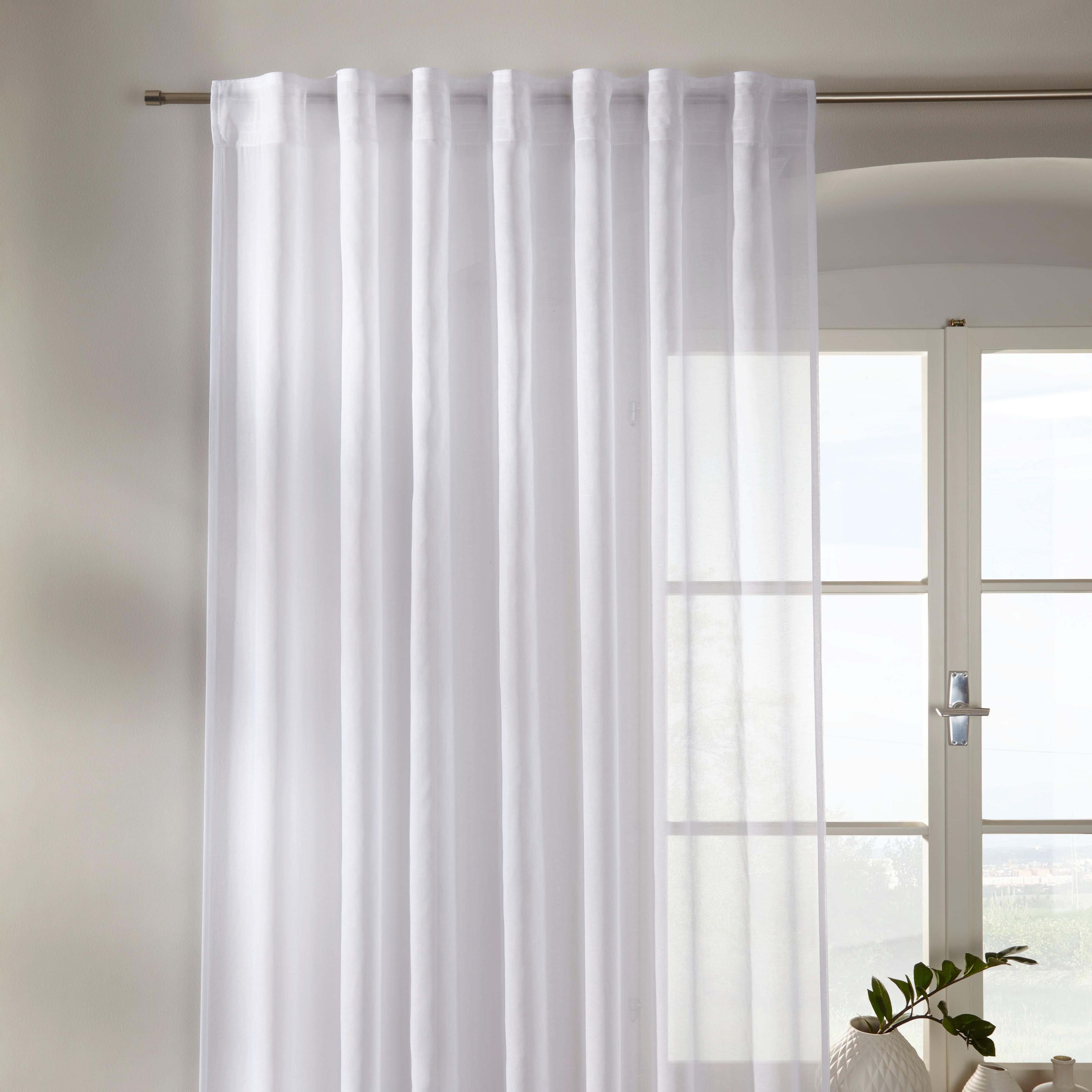 GARDINLÄNGD LEO TRANSPARENT 2 STK. -AKT- - vit, Klassisk, textil (140/255cm) - Premium Living