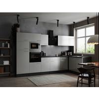 Kotna Kuhinja Z Aparati Oliver, 340x172cm - srebrne barve/siva, Design, kovina/leseni material (340/172cm) - Respekta