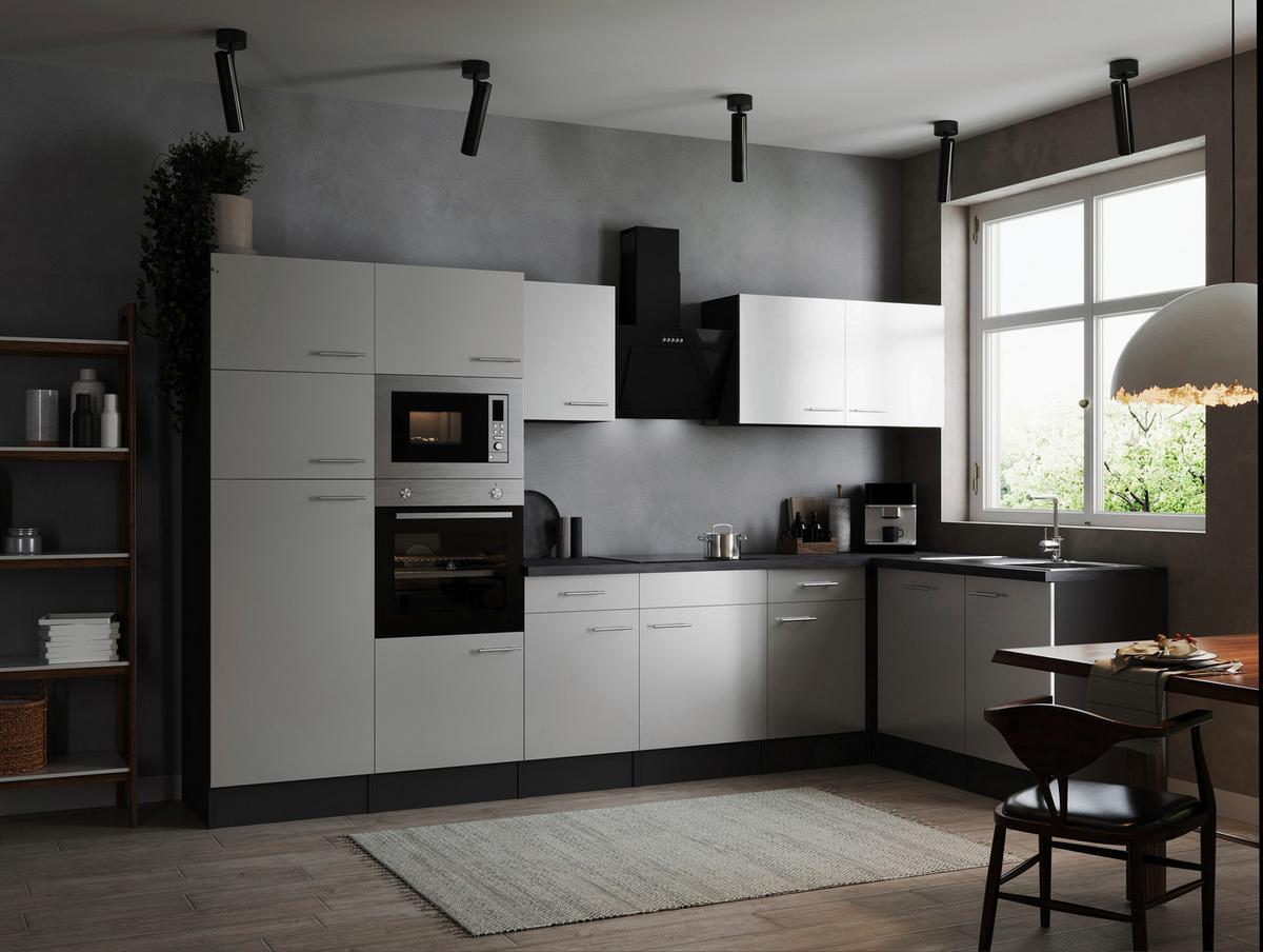 Kotna Kuhinja Z Aparati Oliver, 340x172cm - srebrne barve/siva, Design, kovina/leseni material (340/172cm) - Respekta