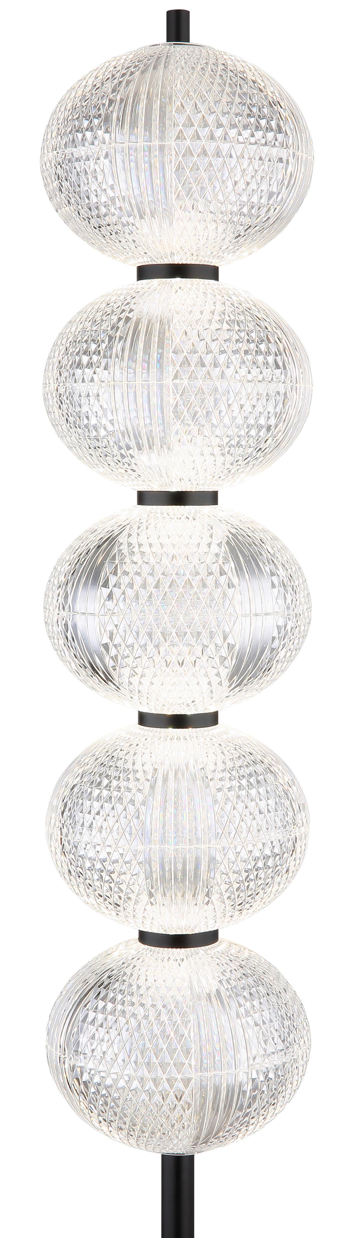 Stoječa Led-svetilka 16042s - črna/prozorno, Konvencionalno, kovina/umetna masa (25/160cm) - Globo