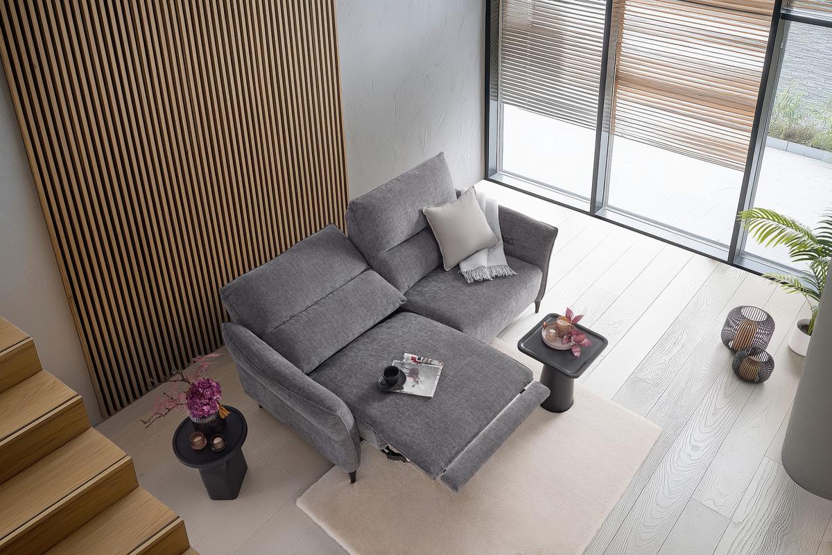 2-Sitzer-Sofa Cape Town Dunkelgrau - noir/gris foncé, Modern, métal/textile (200/98/93cm) - Mömax