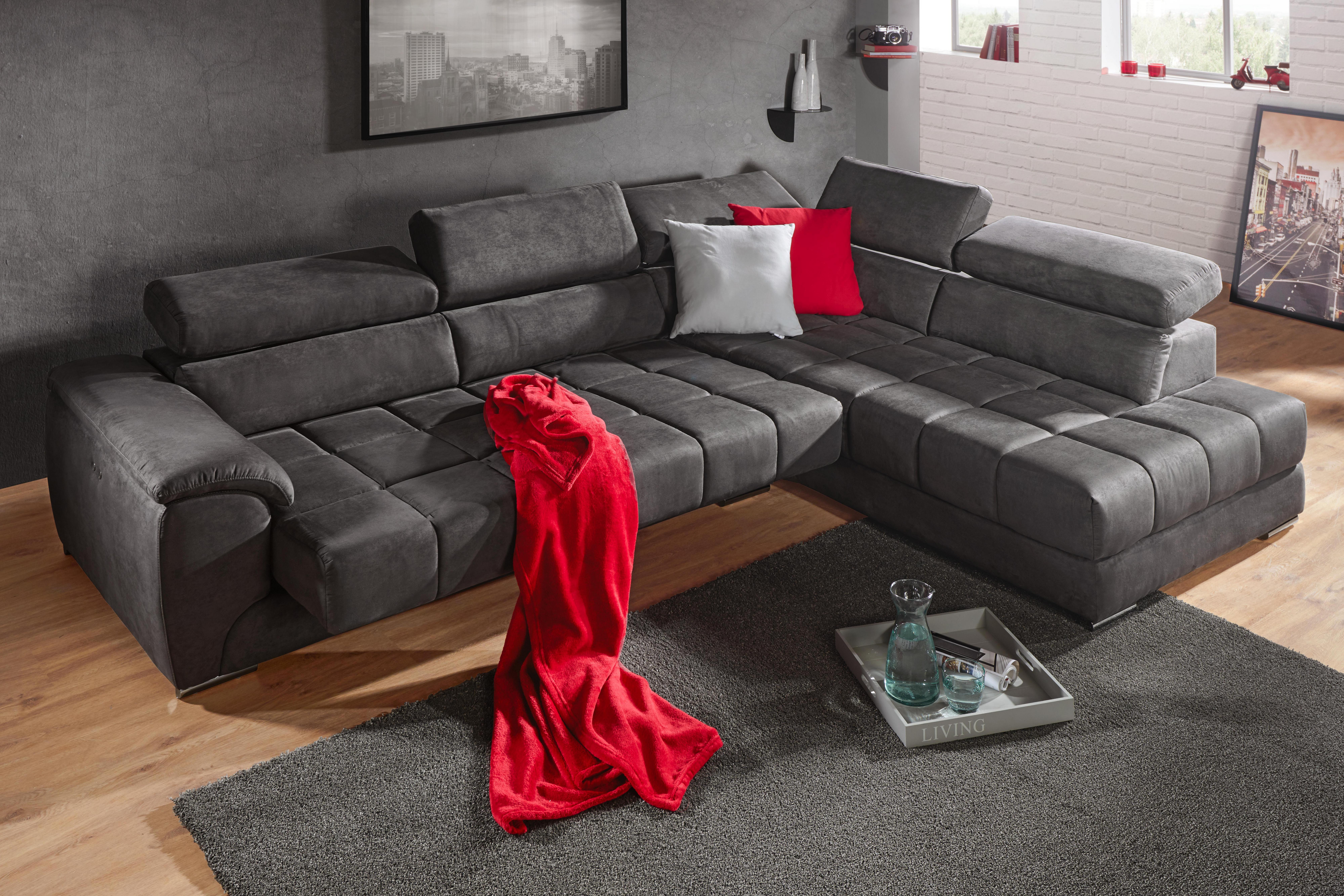 Wohnlandschaft in Dunkelgrau online bestellen