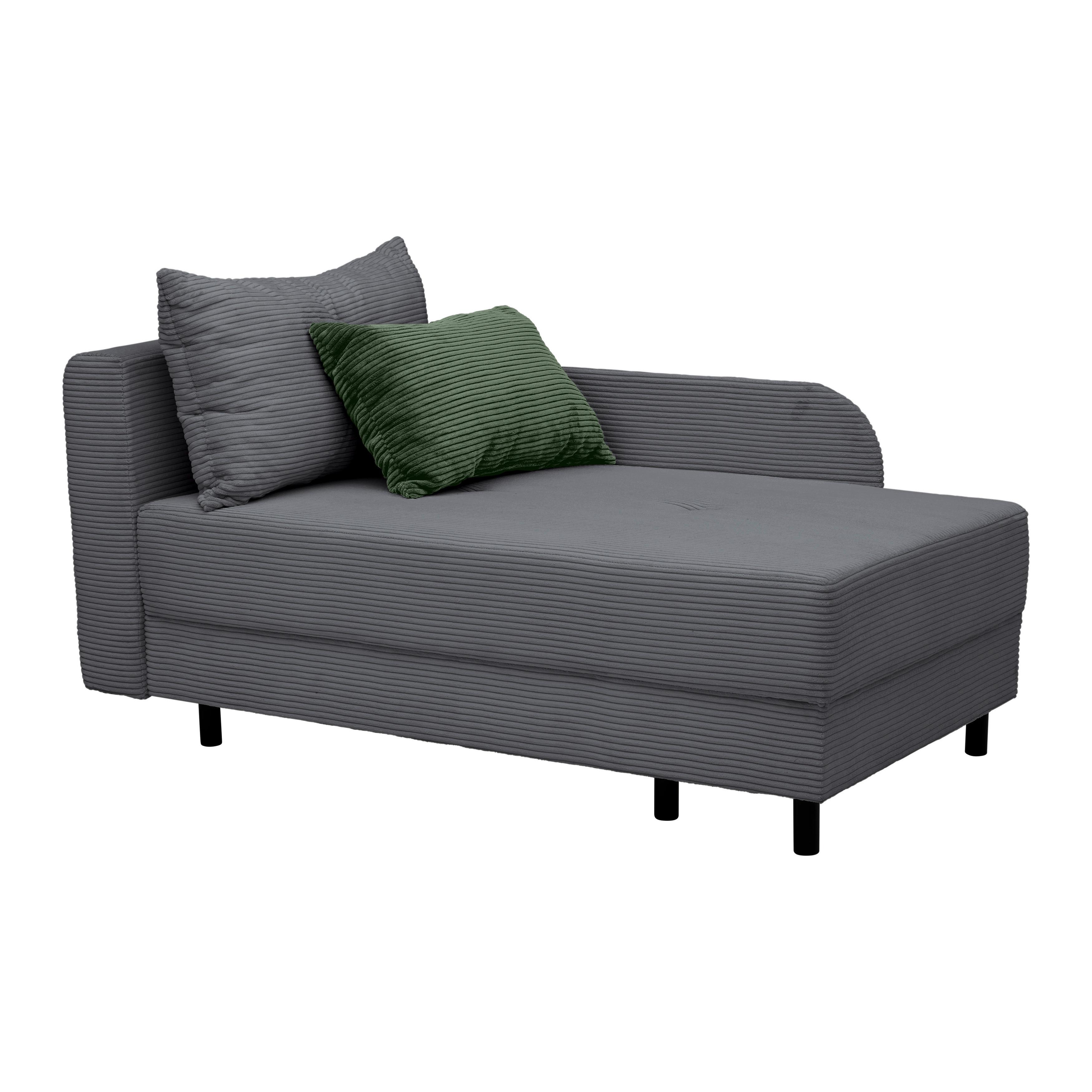 Liege Nova Dunkelgrau - Dunkelgrau/Schwarz, MODERN, Holz/Textil (85/62/145cm) - Mömax