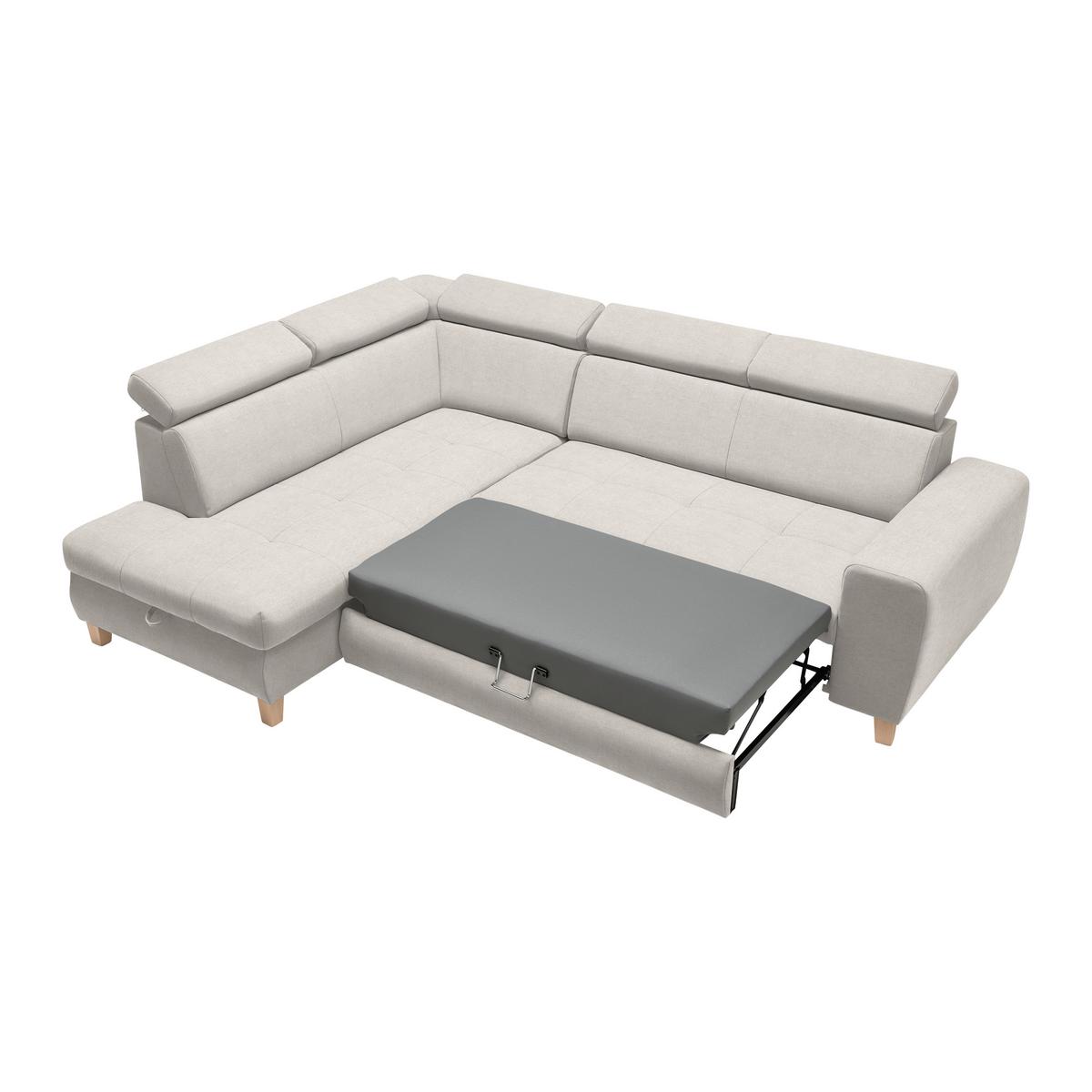 Ecksofa Lugo Creme - Creme, MODERN, Holz/Kunststoff (205/98/266cm) - Mömax