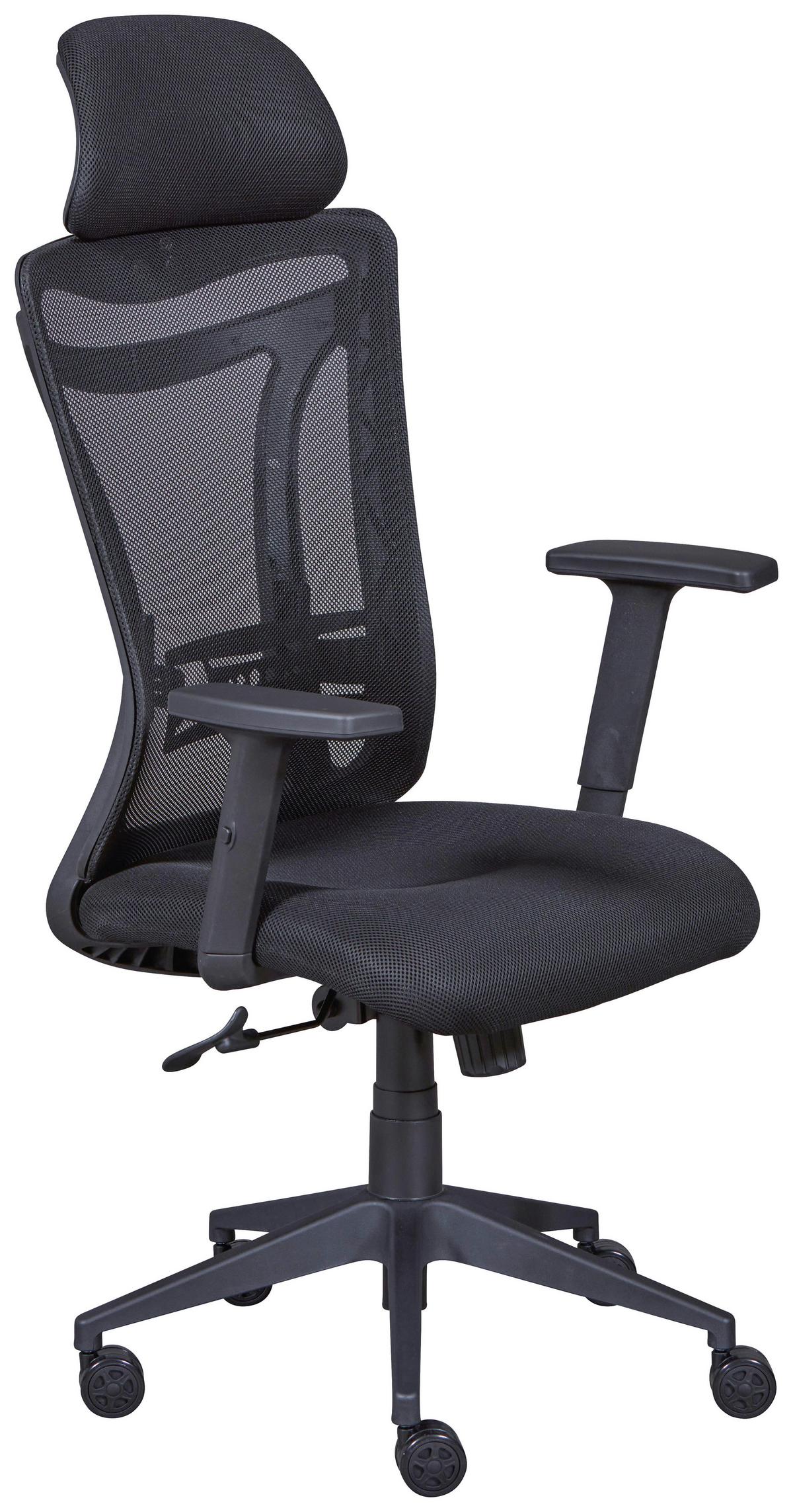 Drehstuhl XL Administrator Schwarz - Schwarz, KONVENTIONELL, Textil (61/125-135/88cm) - MID.YOU